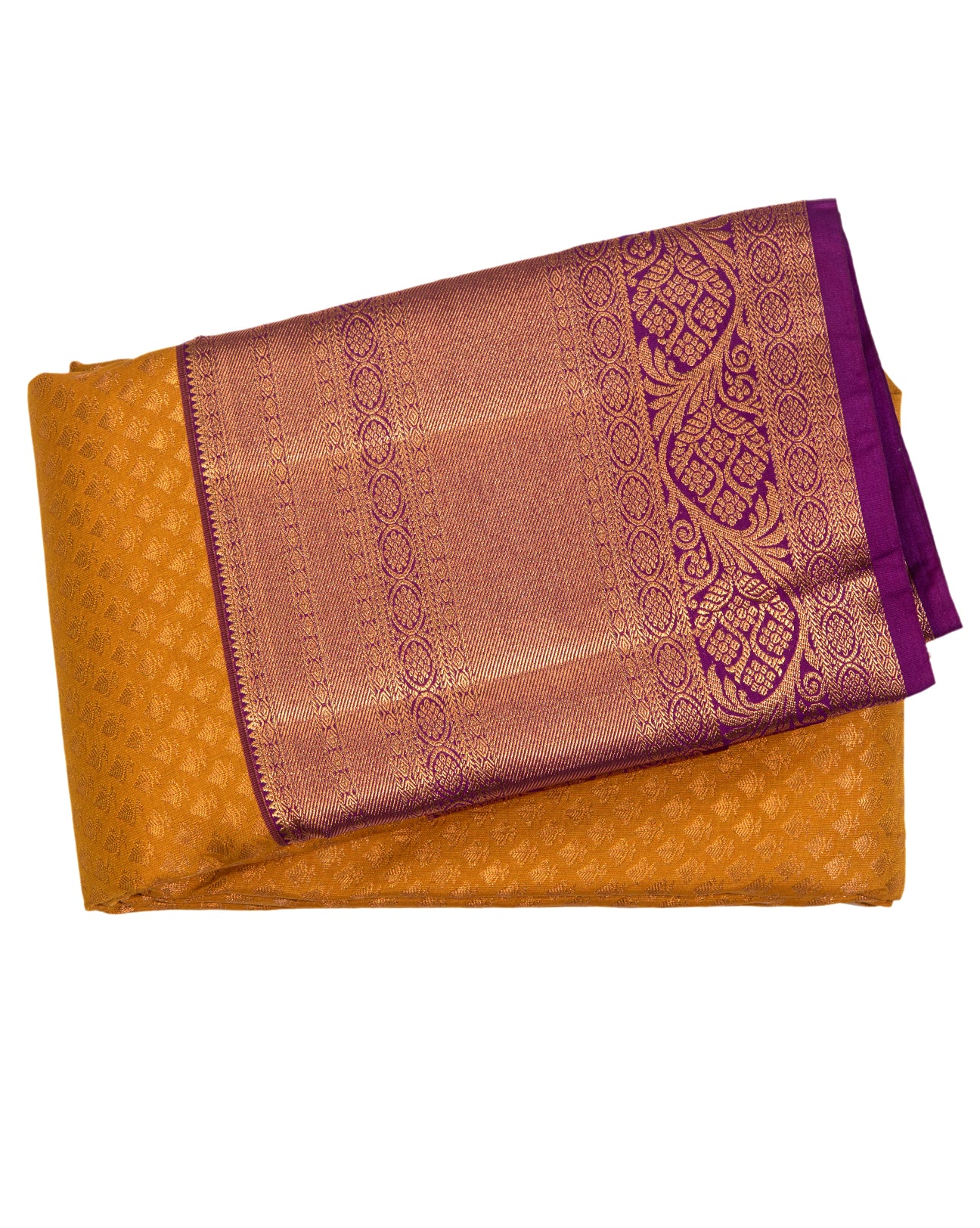 Mustard Yellow Wedding Saree - swayamvara silks