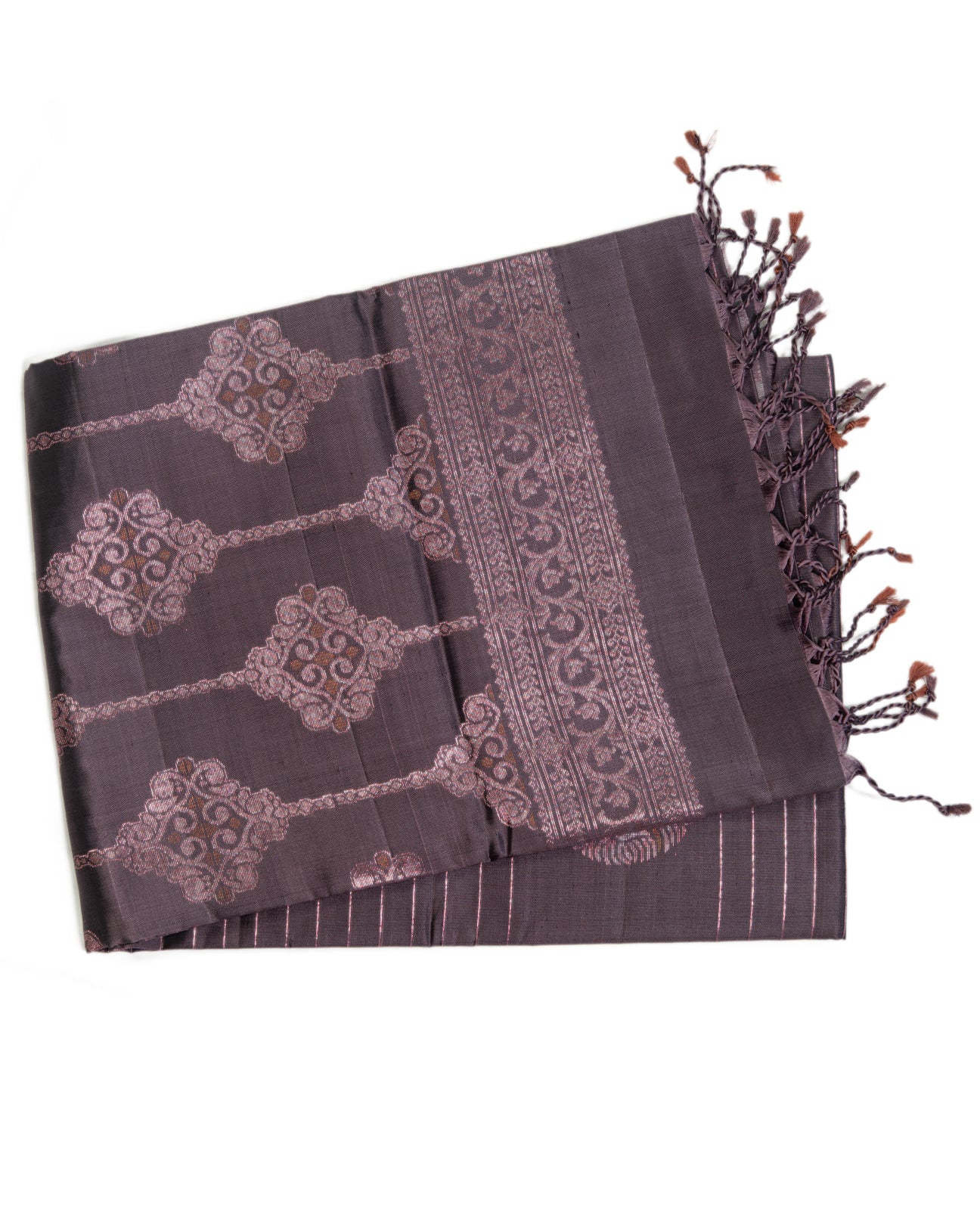 Vampire Grey Kancheepuram Saree - swayamvara silks