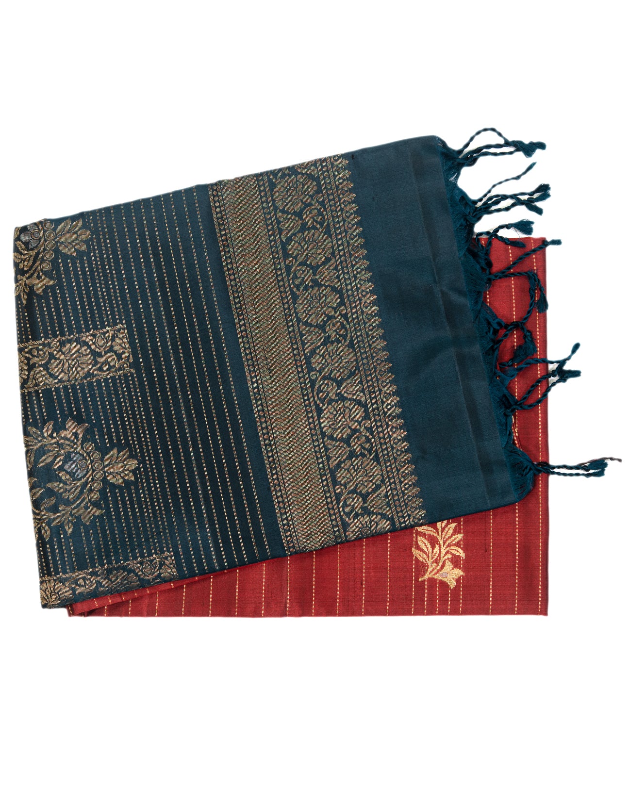 Brick Red Kanchipuram Saree - swayamvara silks