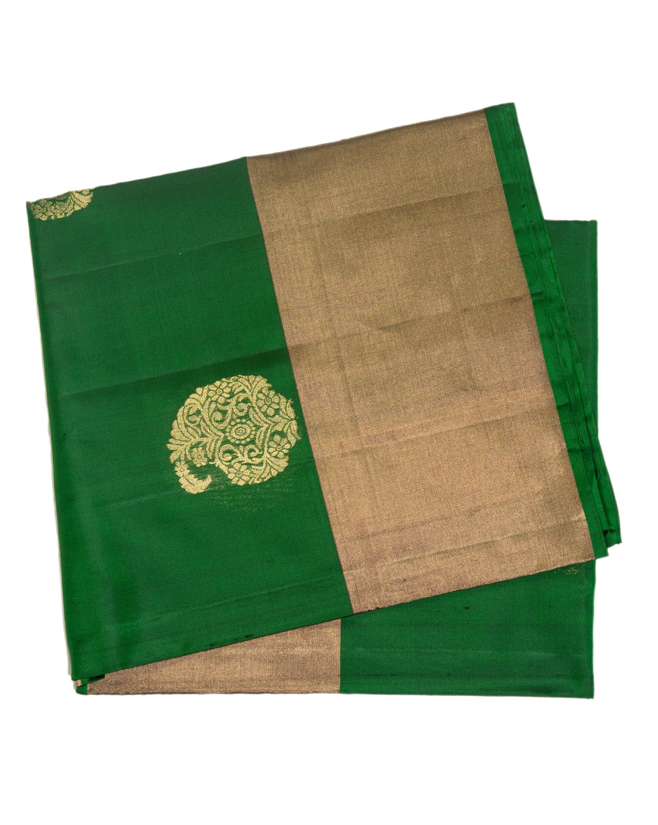 Forest Green Kanchipuram Silk Saree - swayamvara silks
