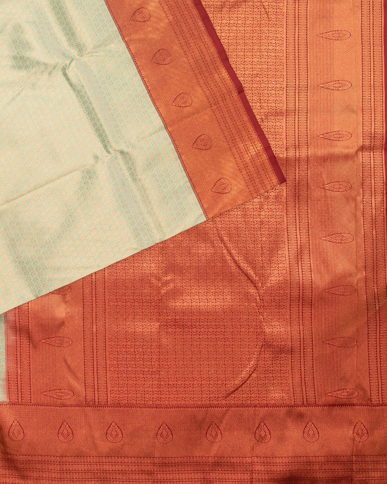 Macaroon Cream Kanchipuram Saree - swayamvara silks
