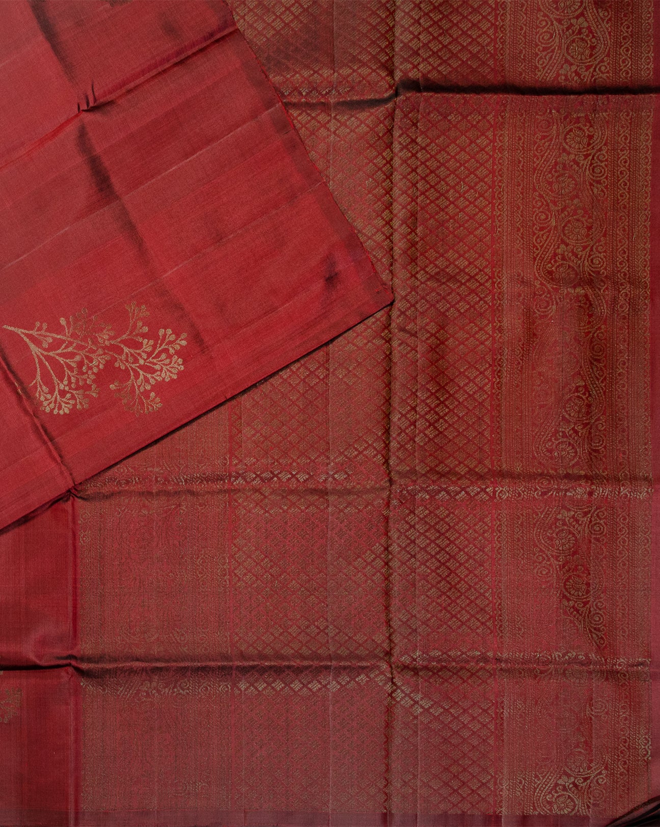 Coffee Bean Kanchipuram Saree - swayamvara silks