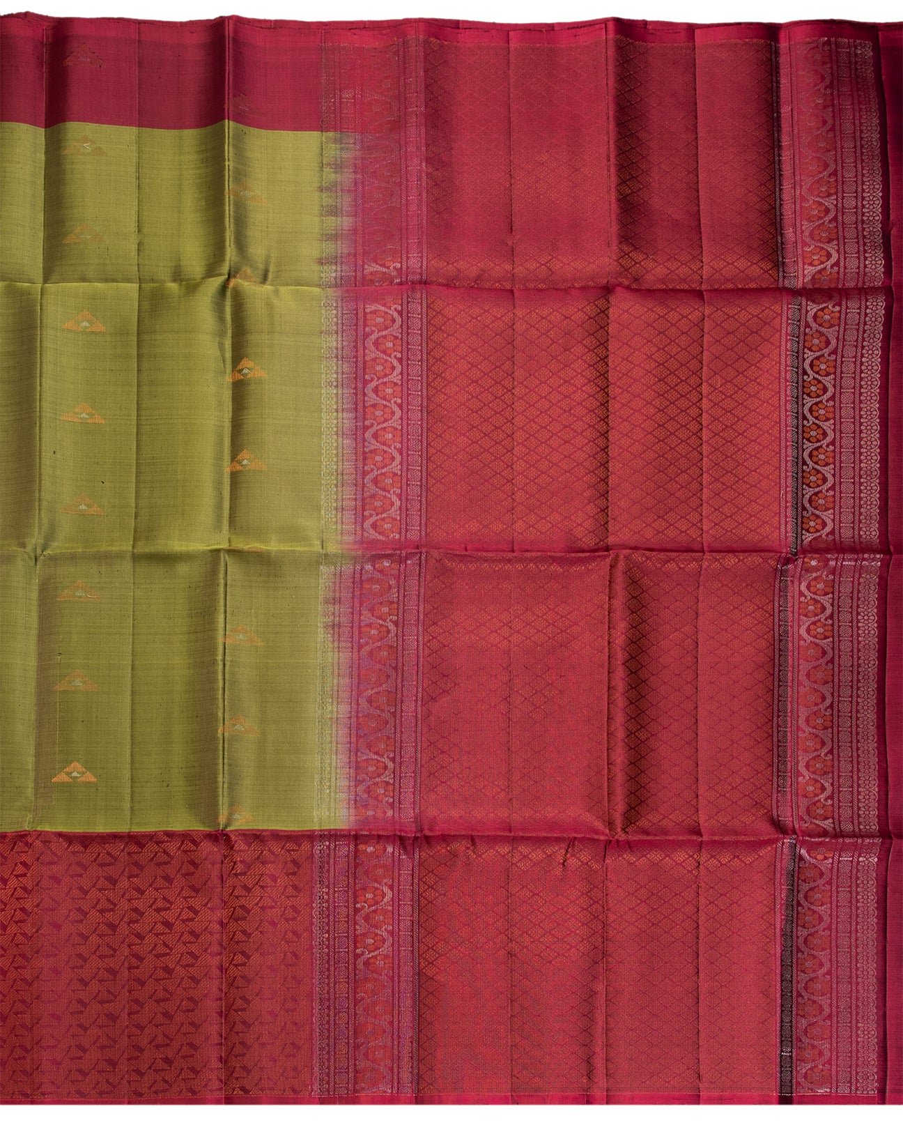 Bean Green Kanchipuram Saree - swayamvara silks