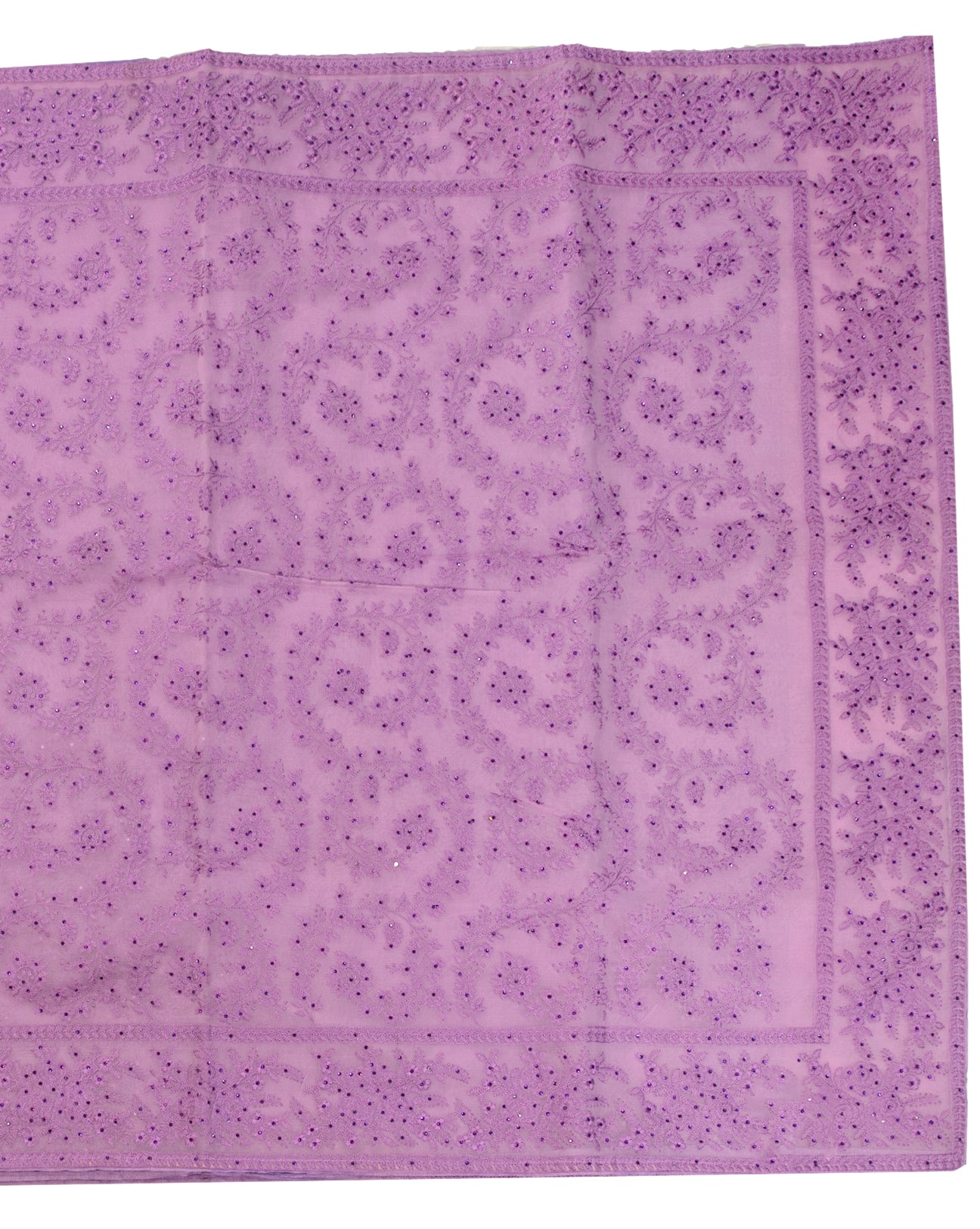 Dark Lavender Organza Saree - swayamvara silks