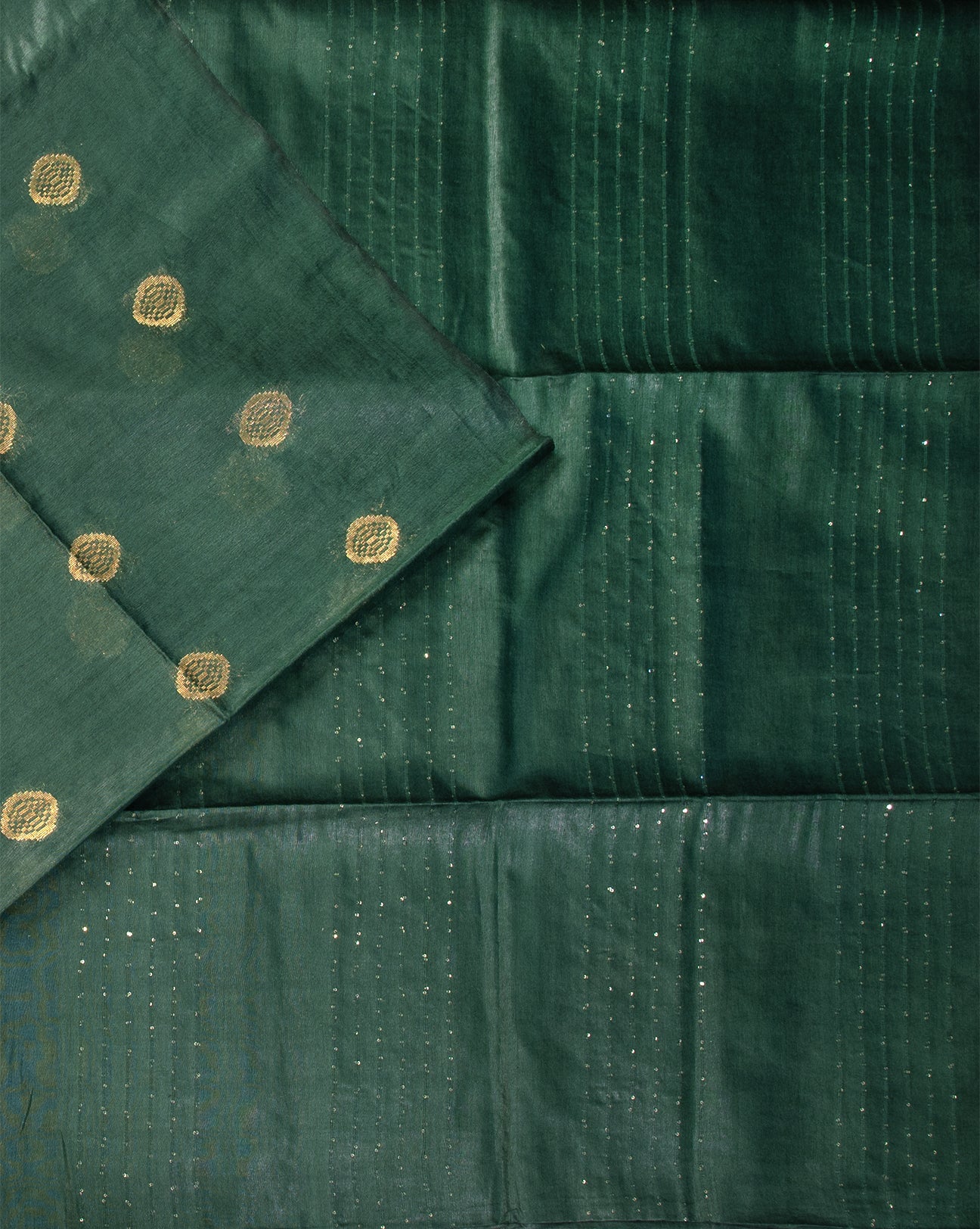 Dark Green Semi Tusser Saree - swayamvara silks