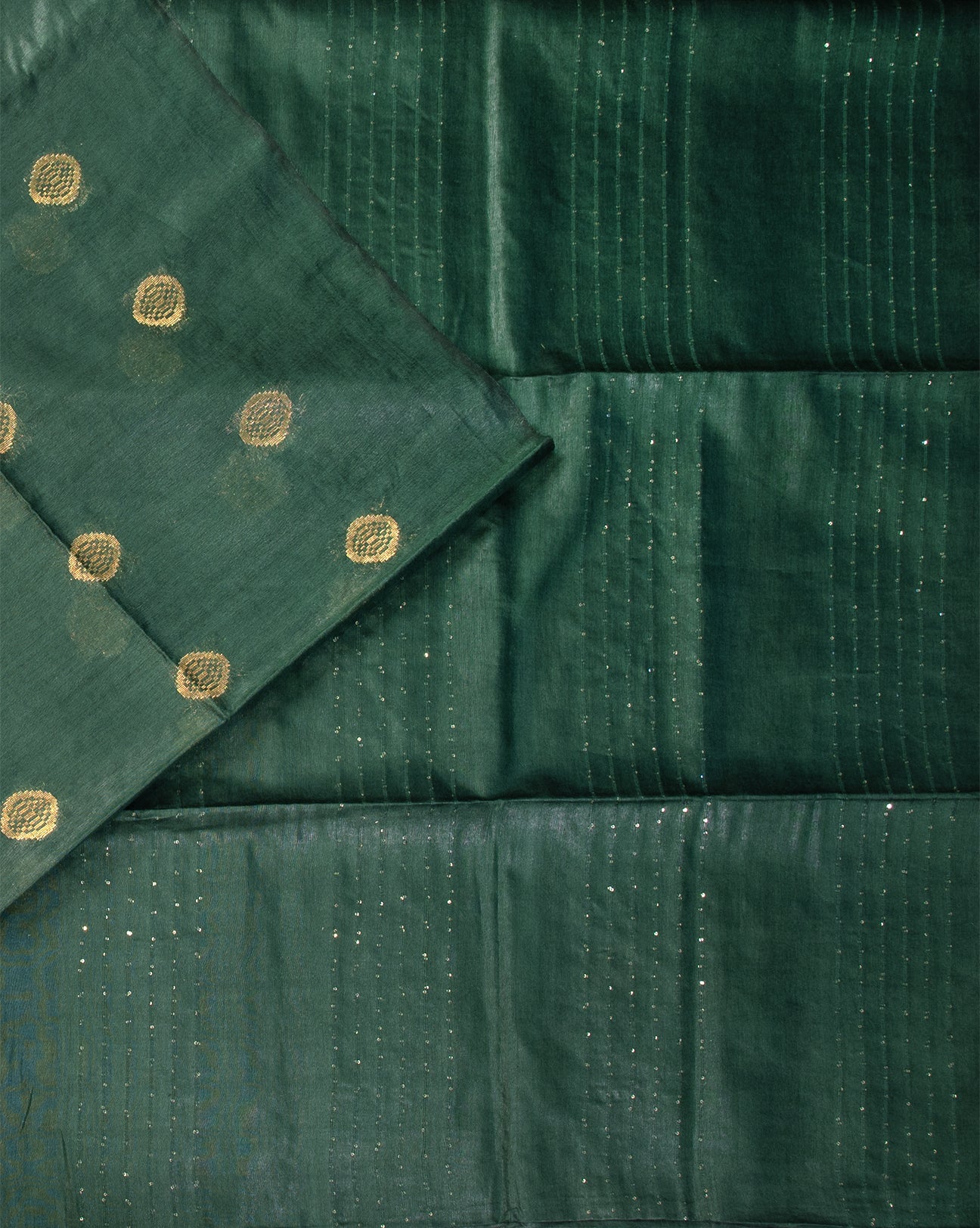 Dark Green Semi Tusser Saree - swayamvara silks