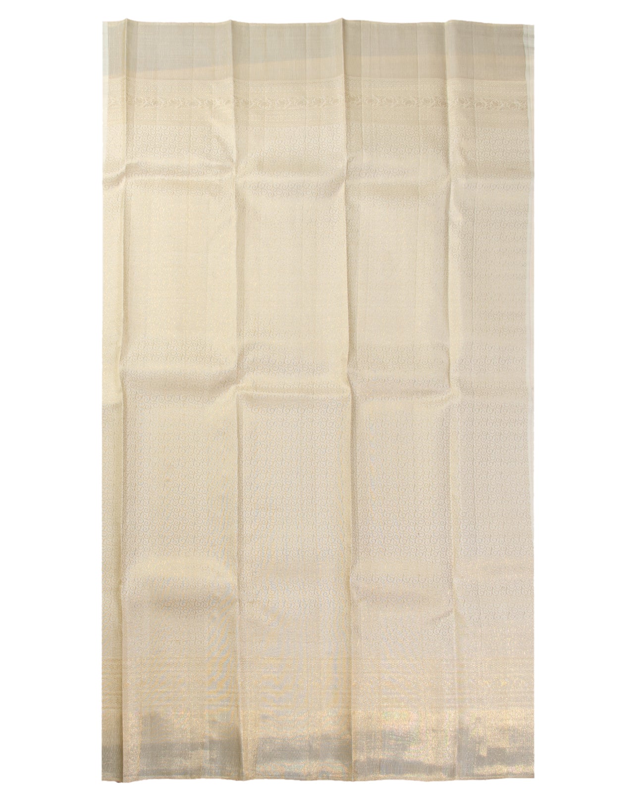 Milky Golden White Kanchipuram Silk Saree - swayamvara silks