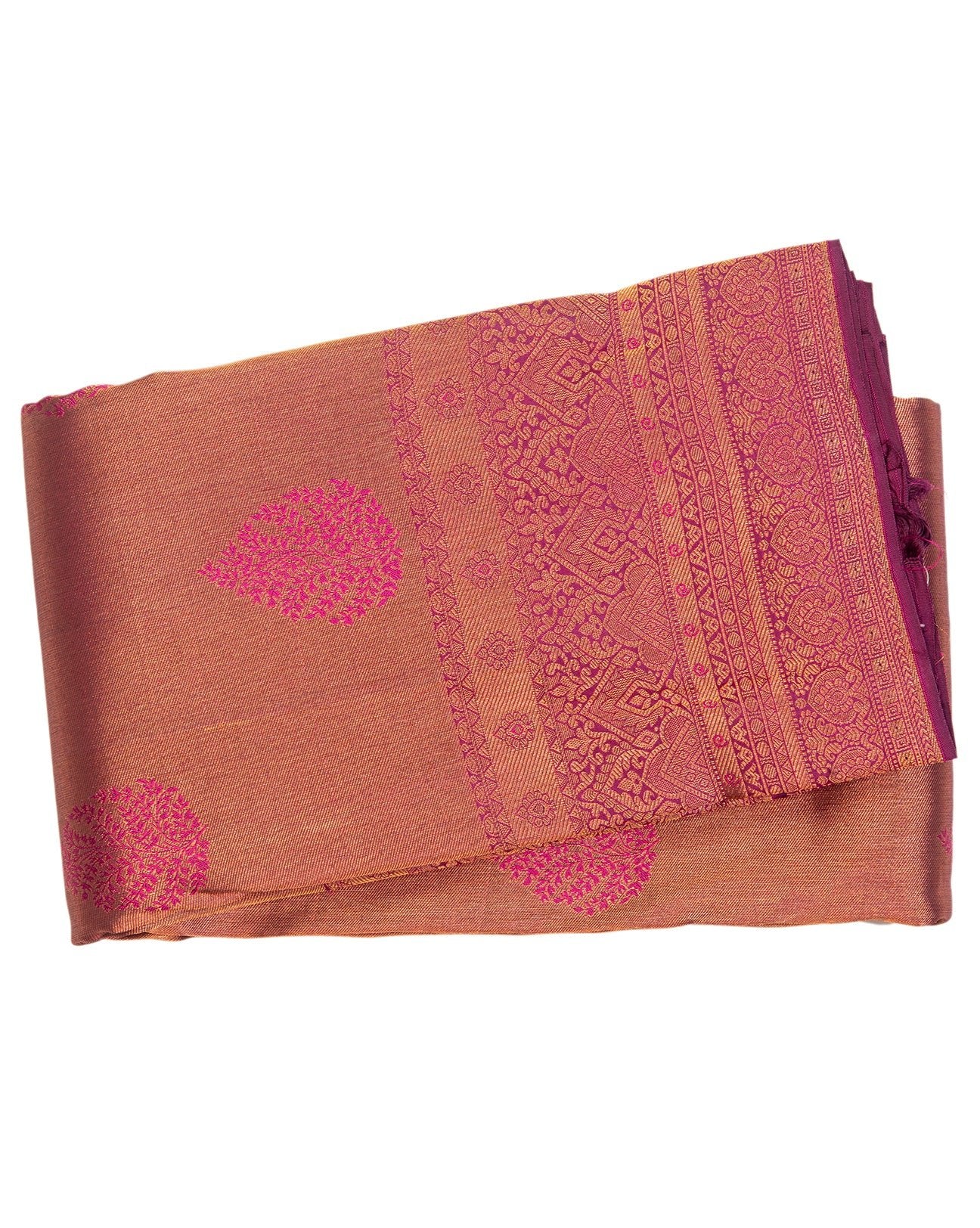Mulberry Wine Kanchipuram Saree - swayamvara silks