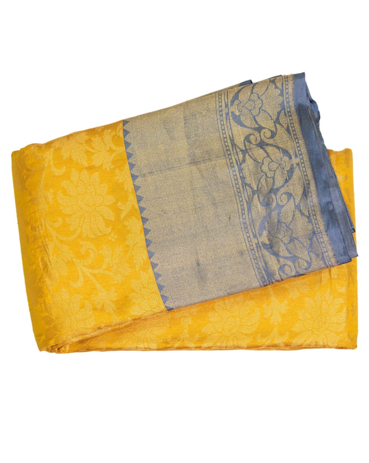 Golden Yellow Wedding Saree - swayamvara silks