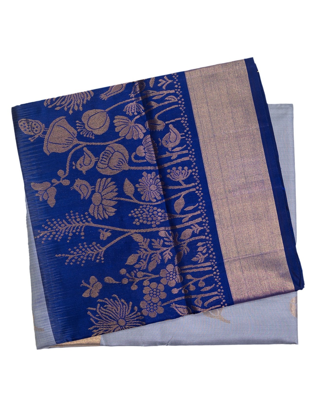 Steel Grey Kancheepuram Saree - swayamvara silks