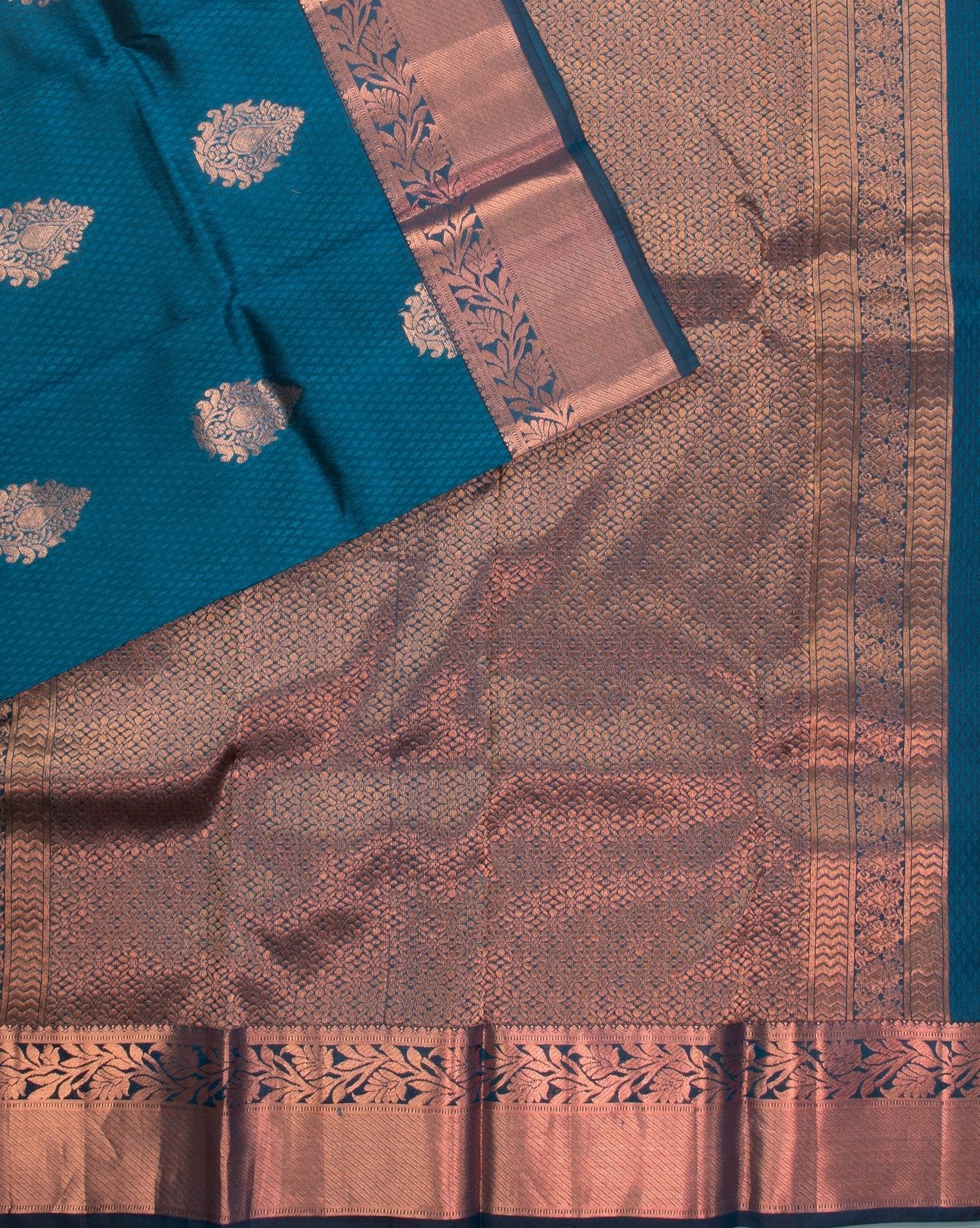 Peacock Green Kanchipuram Saree - swayamvara silks