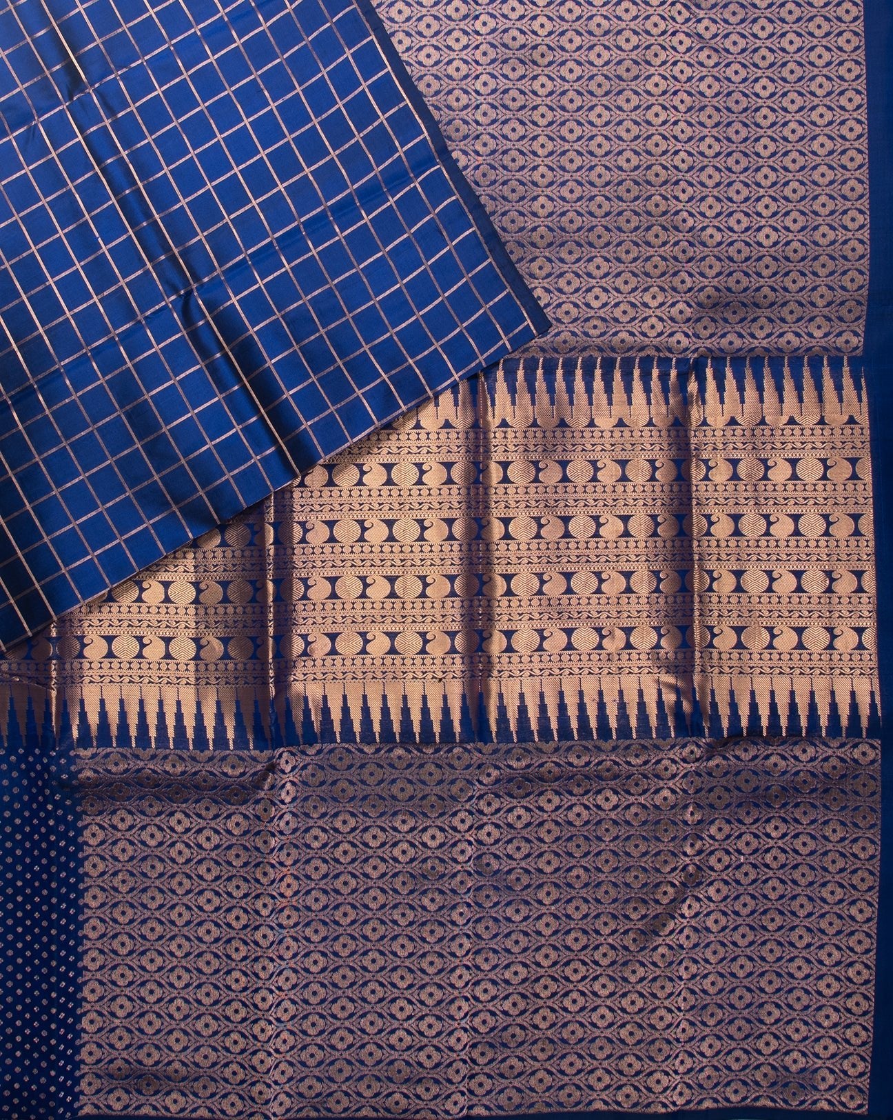 Royal Blue Kancheepuram Saree - swayamvara silks