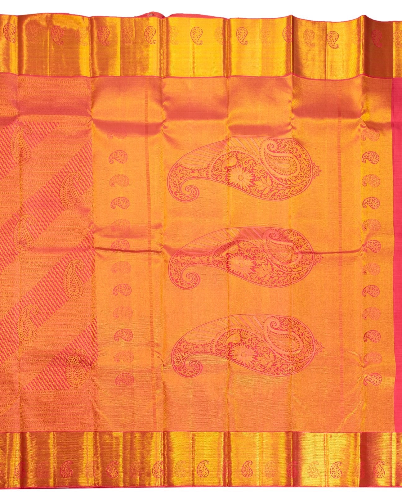 Mustard Pink Wedding Saree - swayamvara silks