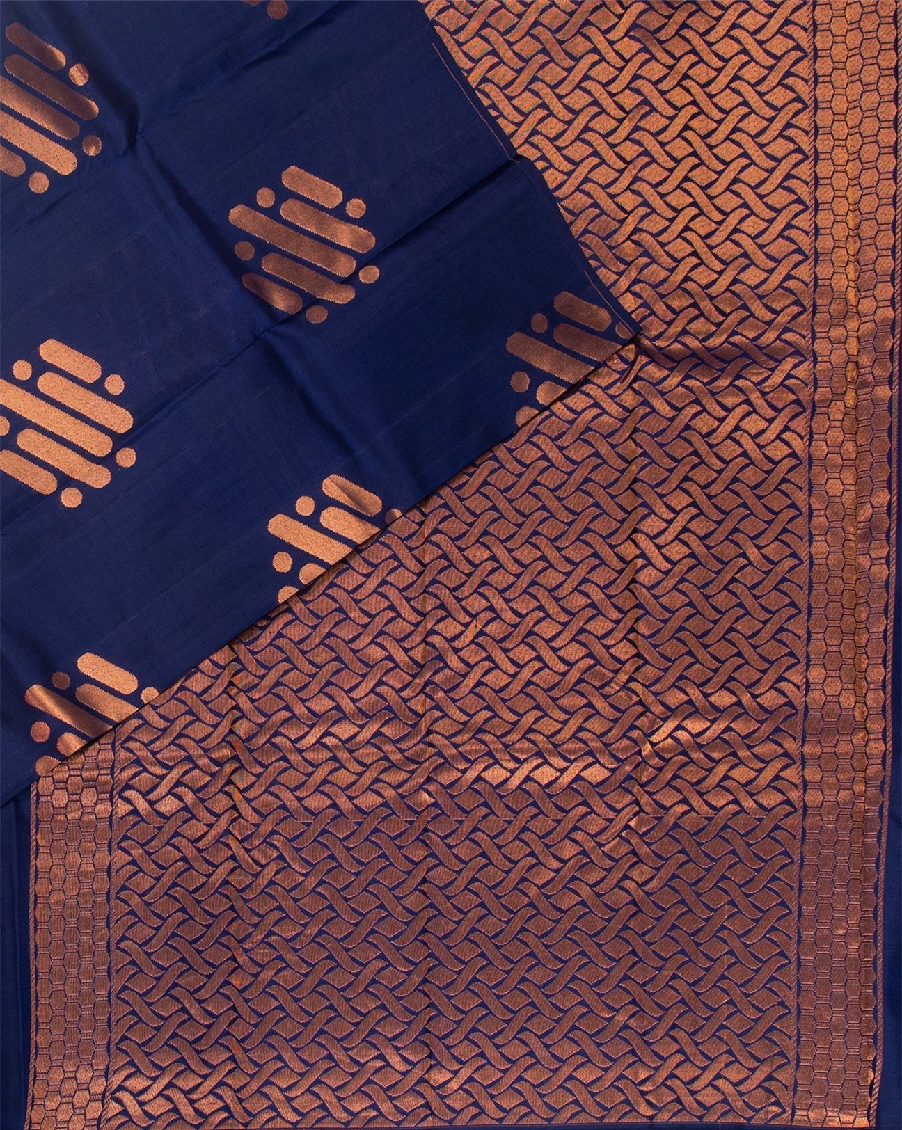 Blueberry Kanchipuram Soft Silk Saree - swayamvara silks