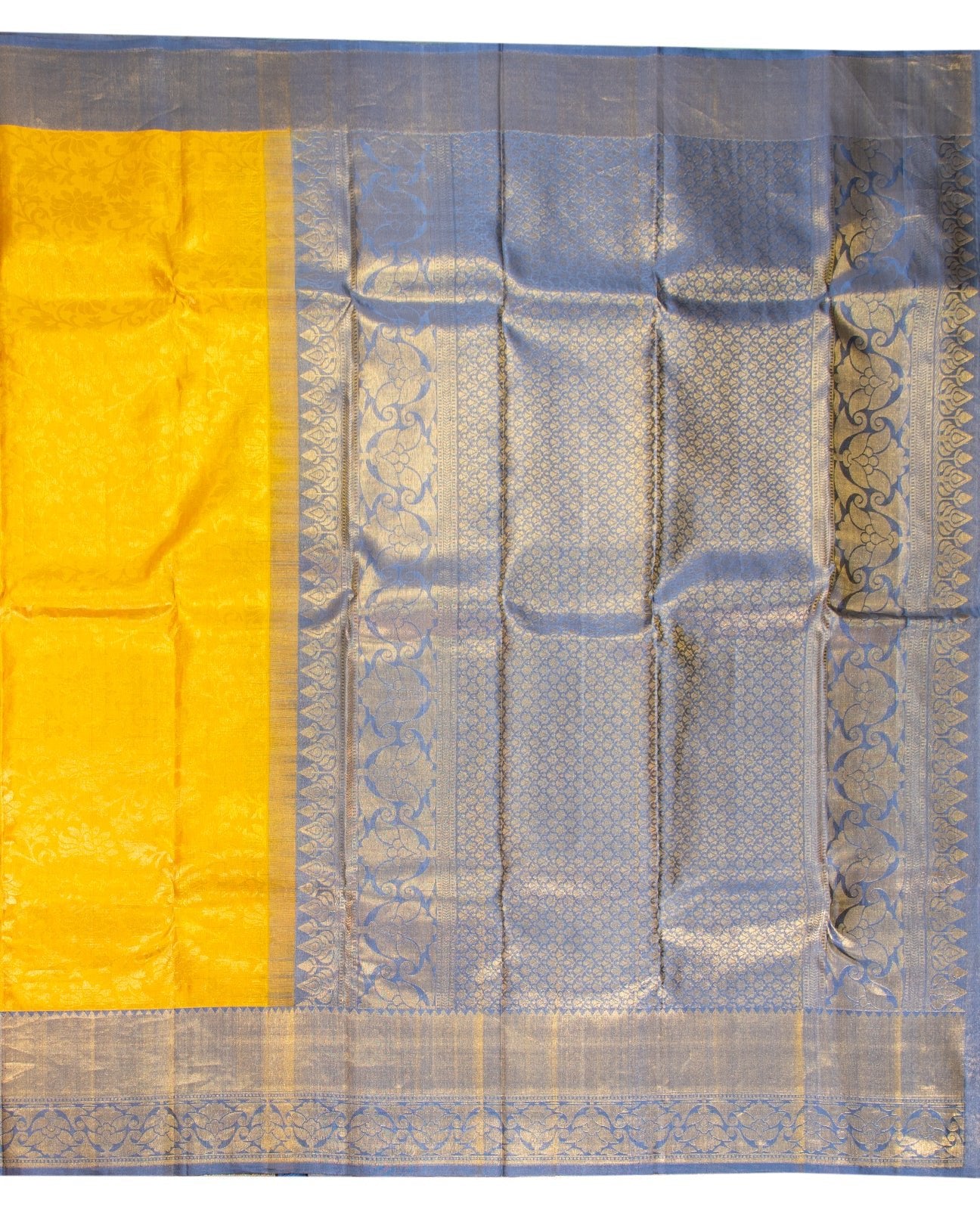 Golden Yellow Wedding Saree - swayamvara silks