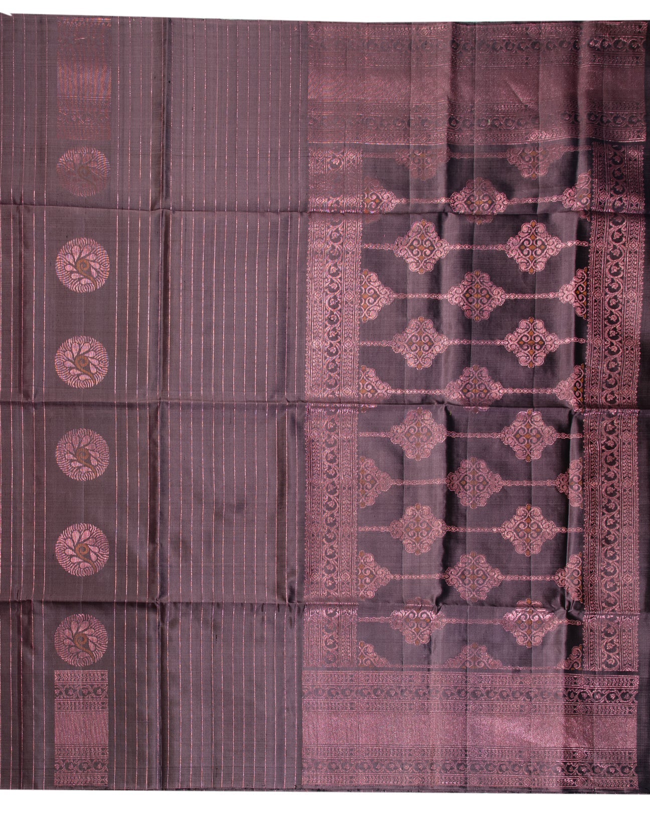 Vampire Grey Kancheepuram Saree - swayamvara silks