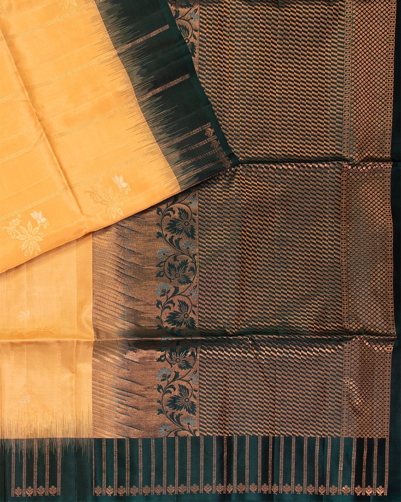 Pale Orange Kanchipuram Saree - swayamvara silks