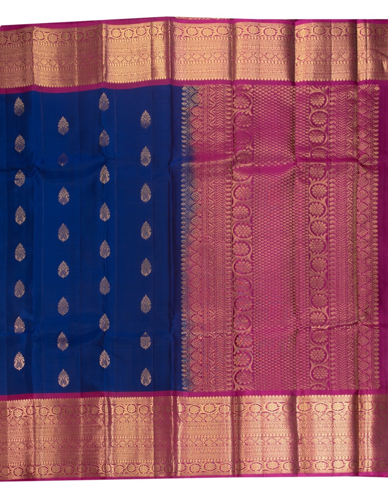 Royal Blue Kancheepuram saree - swayamvara silks