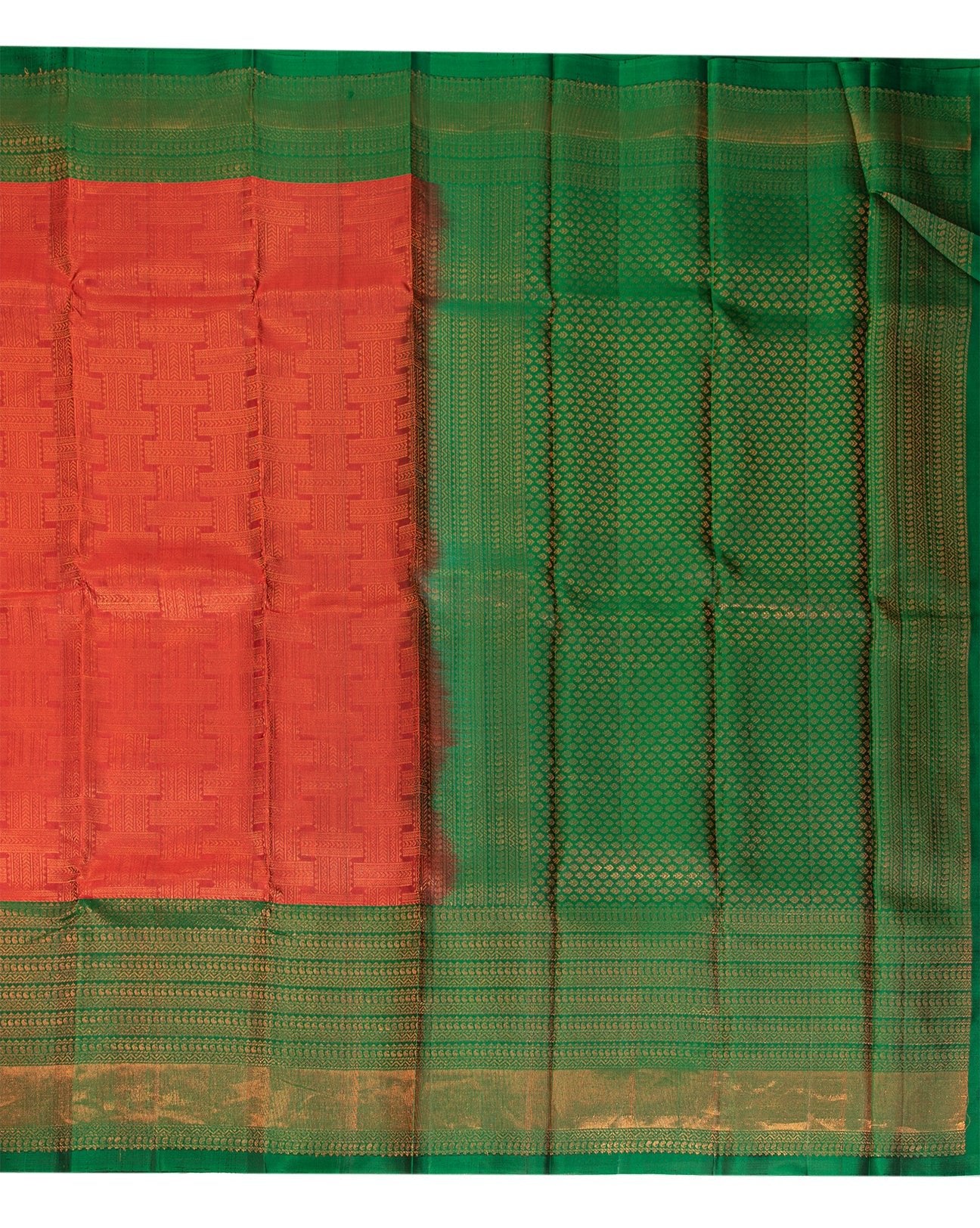 Brick Red Kanchipuram Silk Saree - swayamvara silks