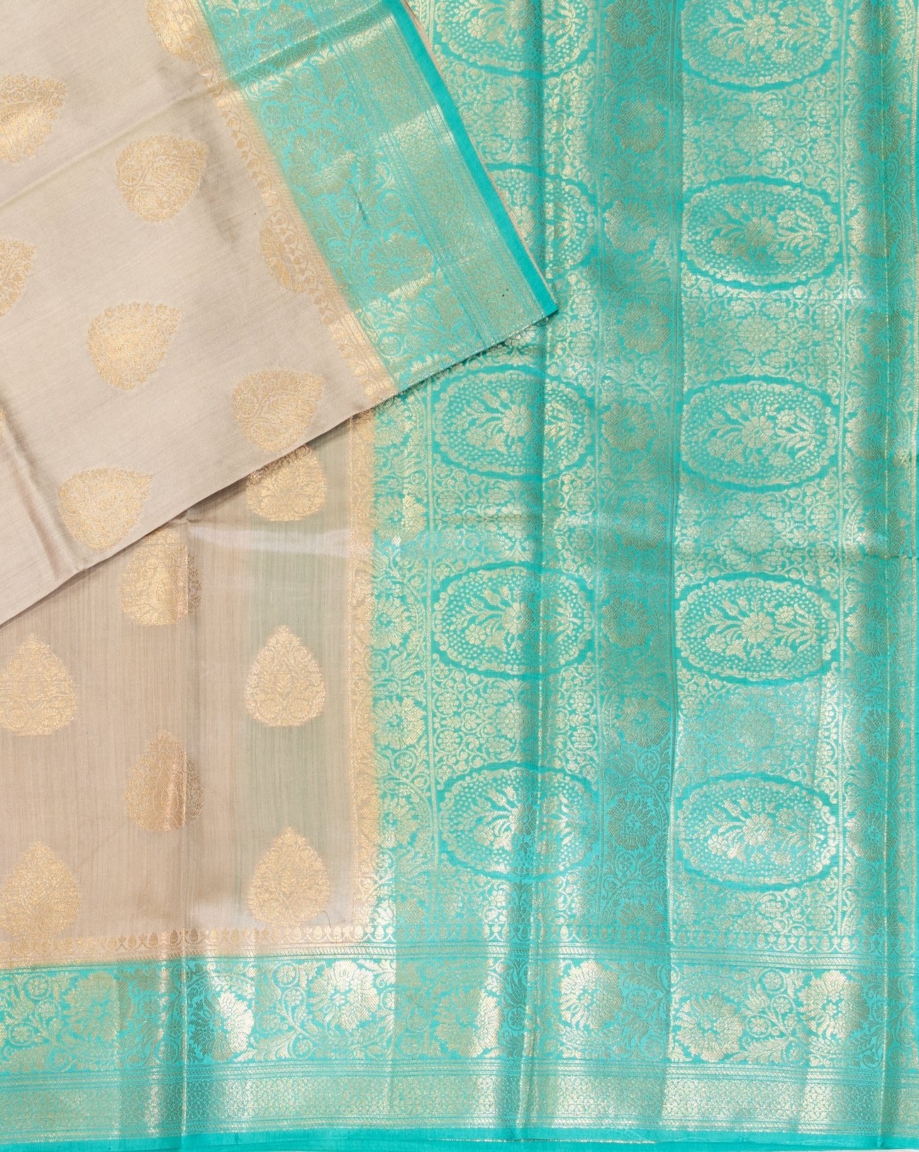 Dark Sandal Tussar Silk Saree - swayamvara silks