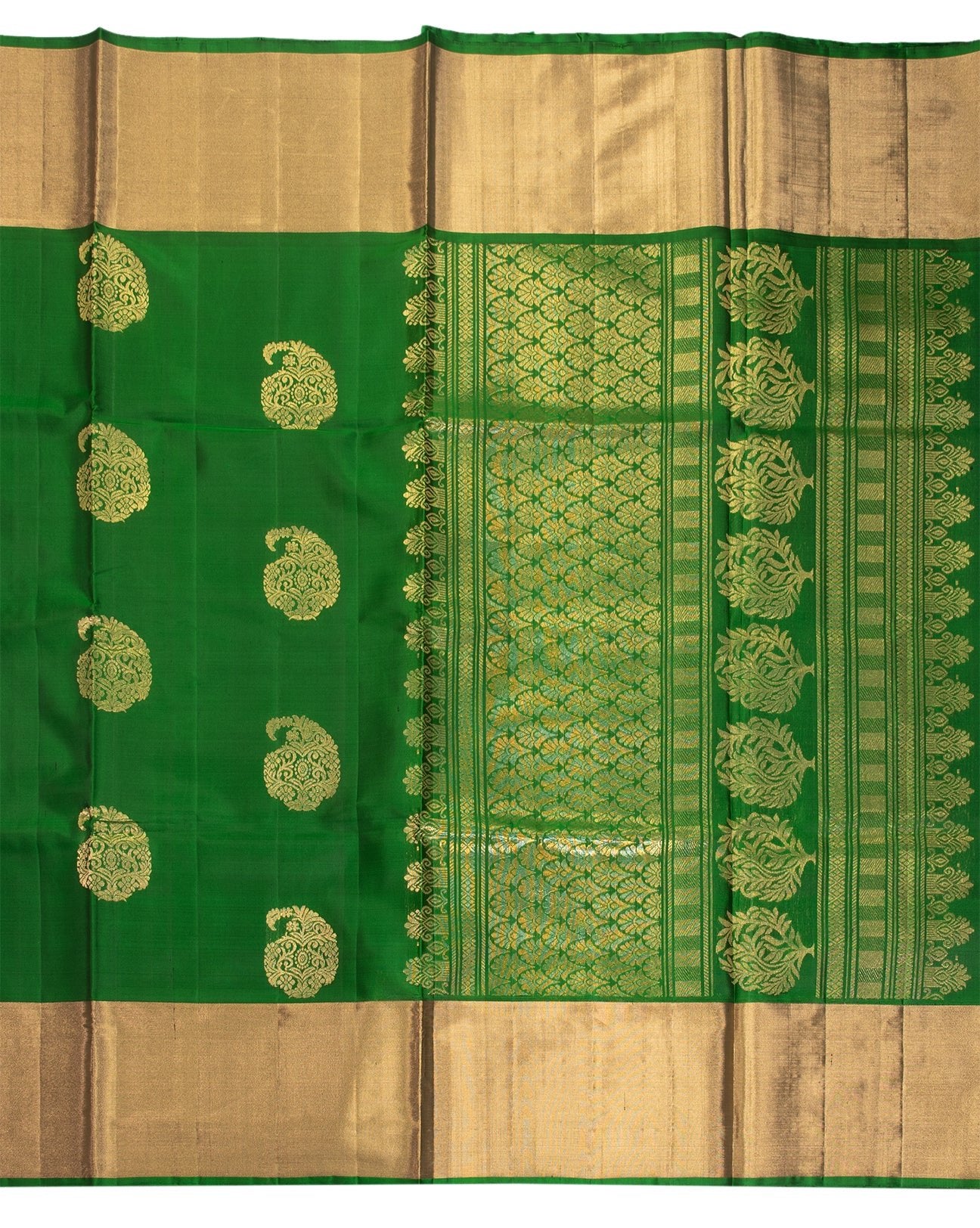Forest Green Kanchipuram Silk Saree - swayamvara silks