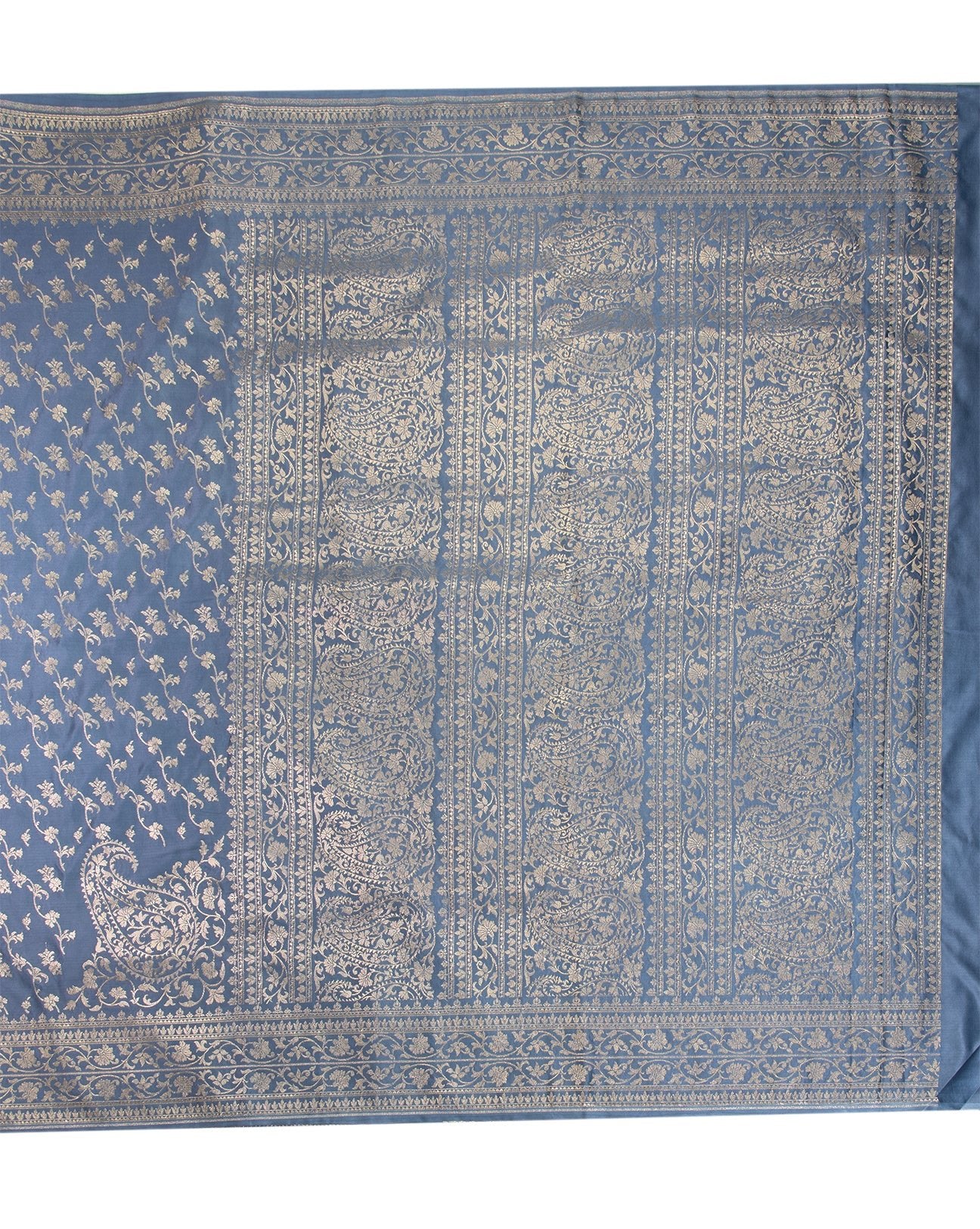 Dark Grey Banarasi Saree - swayamvara silks