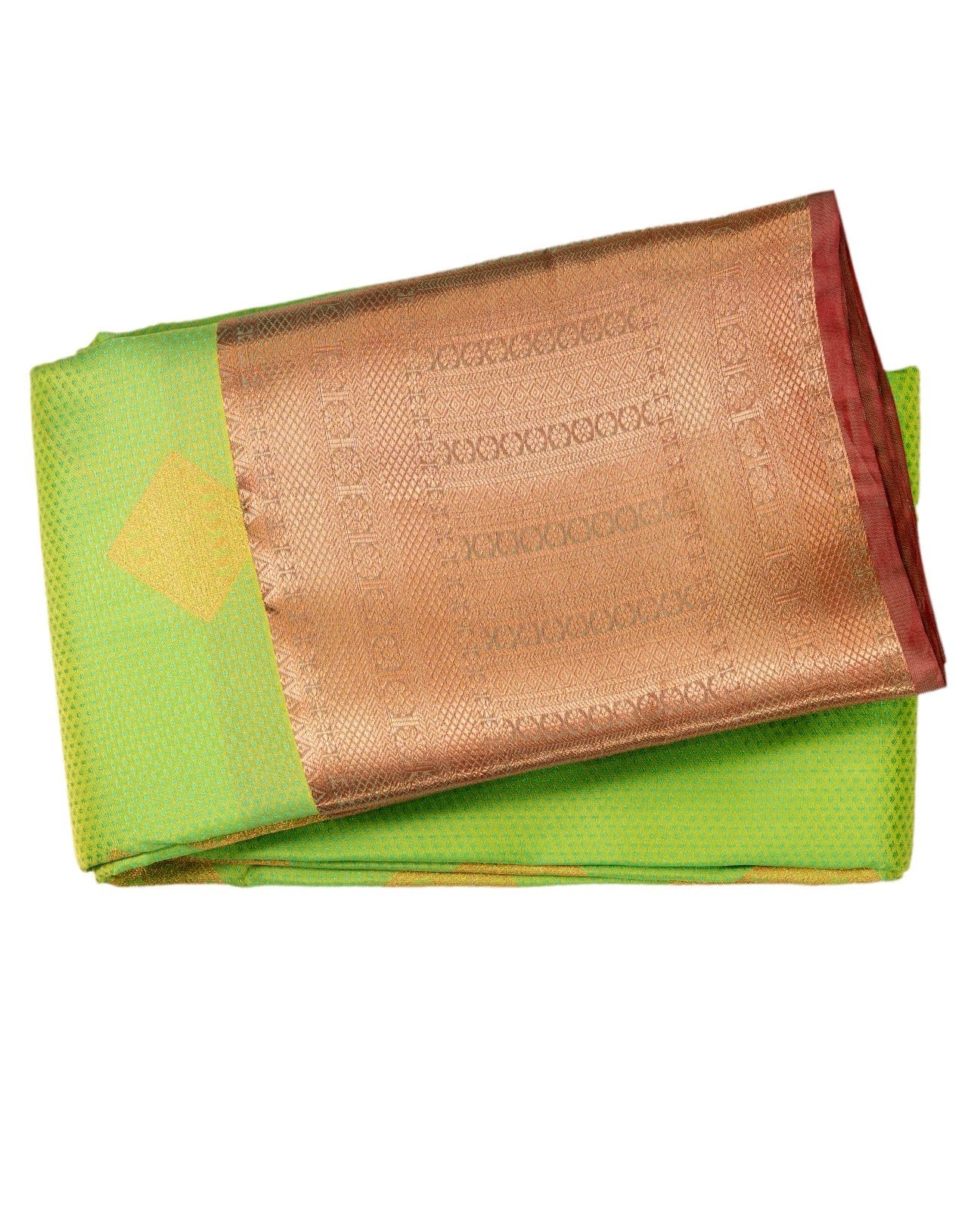 Parrot Green Kanchipuram Silk Saree - swayamvara silks