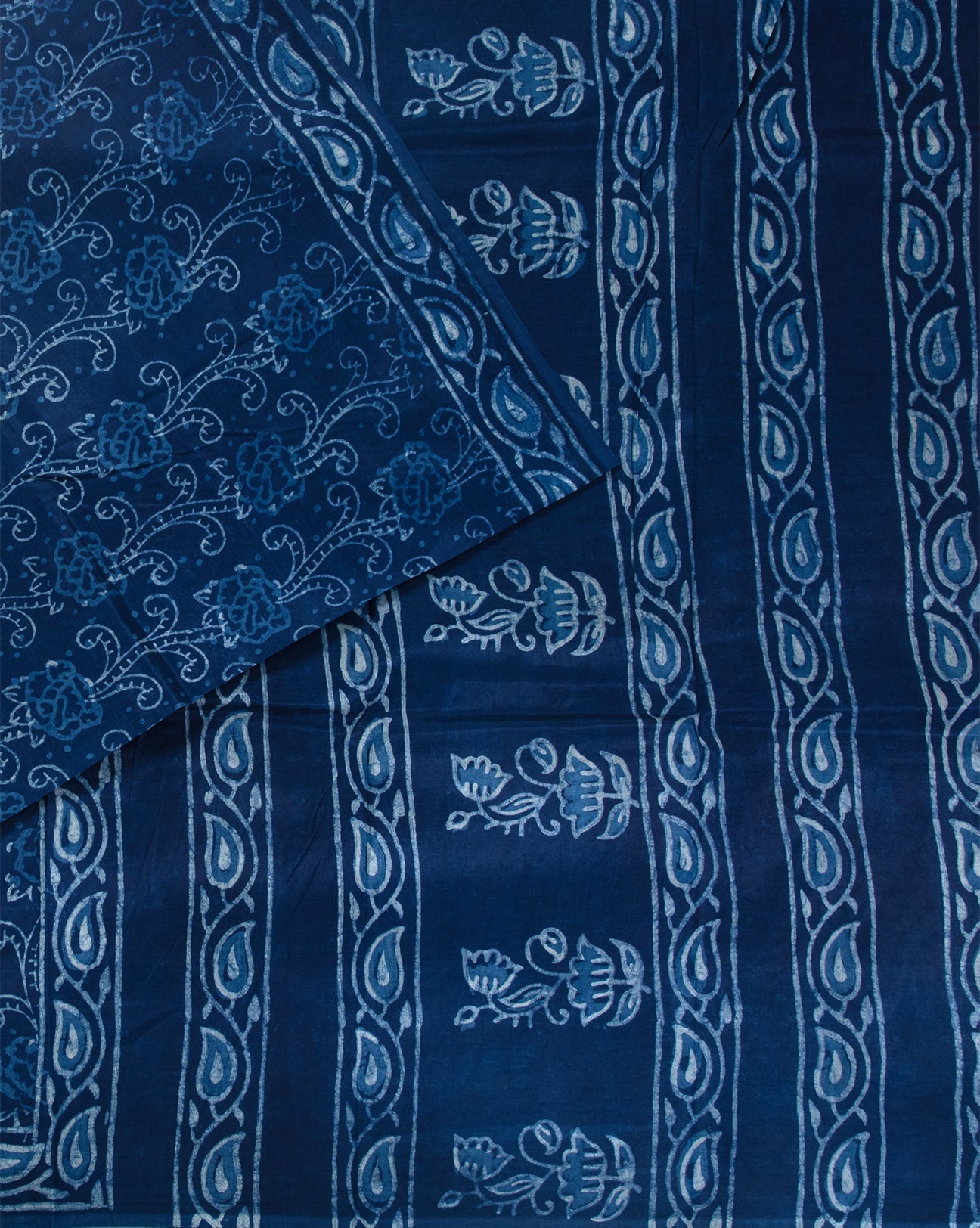 Indigo Blue Soft Cotton Saree - swayamvara silks