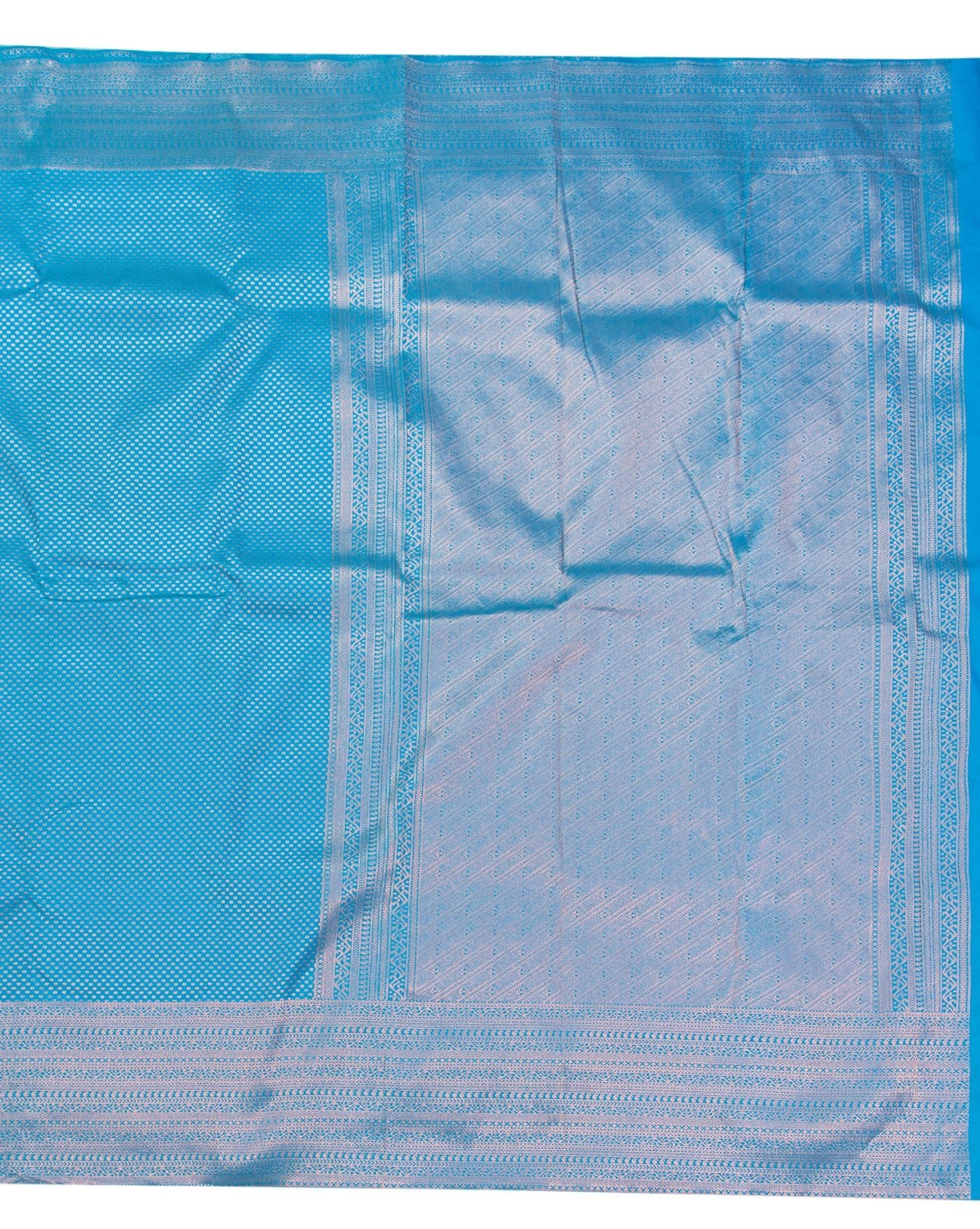 Pool Blue Kanchipuram Silk Saree - swayamvara silks