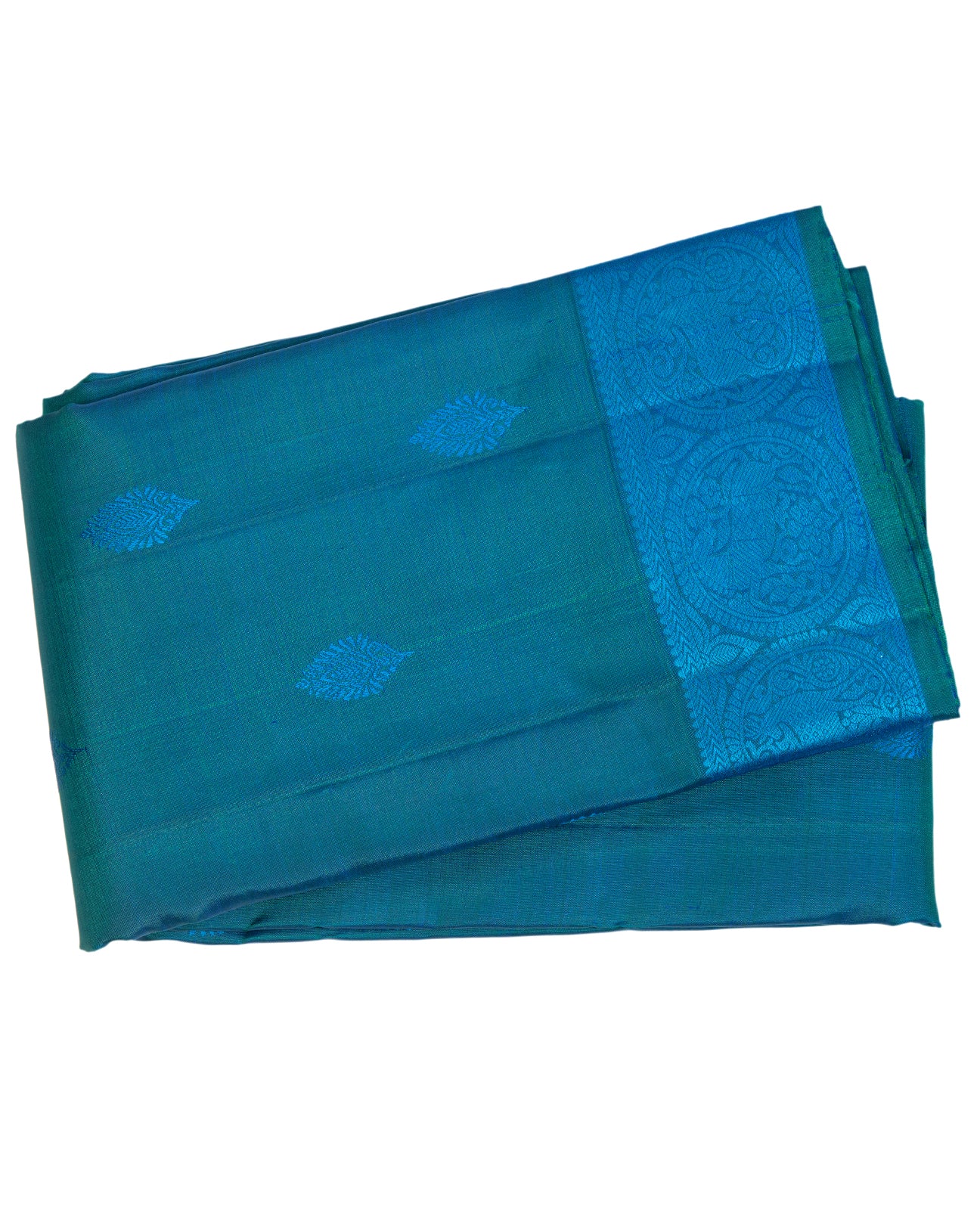 Greenish Blue Kanchipuram Saree - swayamvara silks