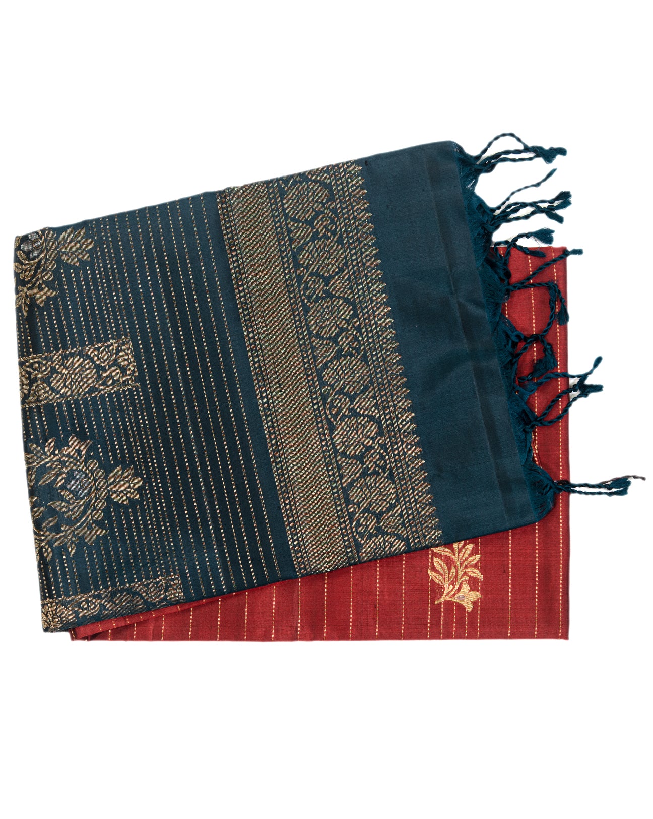 Brick Red Kanchipuram Saree - swayamvara silks