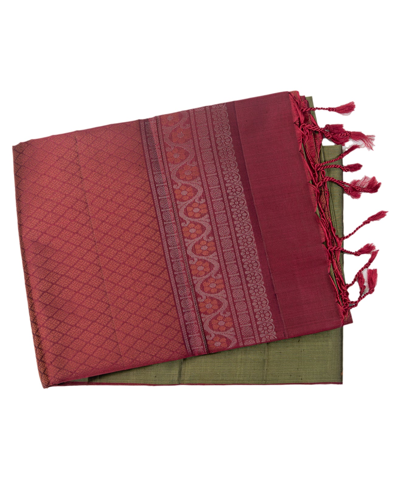 Bean Green Kanchipuram Saree - swayamvara silks