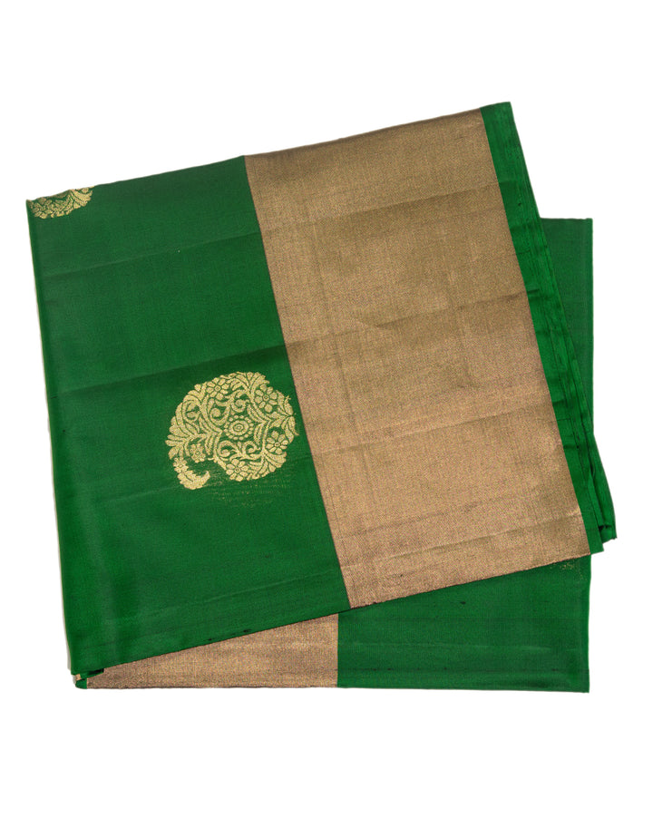 Forest Green Kanchipuram Silk Saree - swayamvara silks