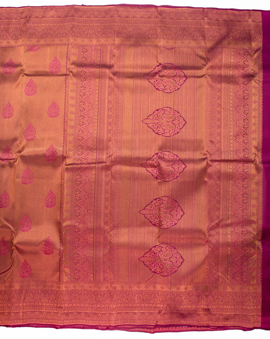 Mulberry Wine Kanchipuram Saree - swayamvara silks