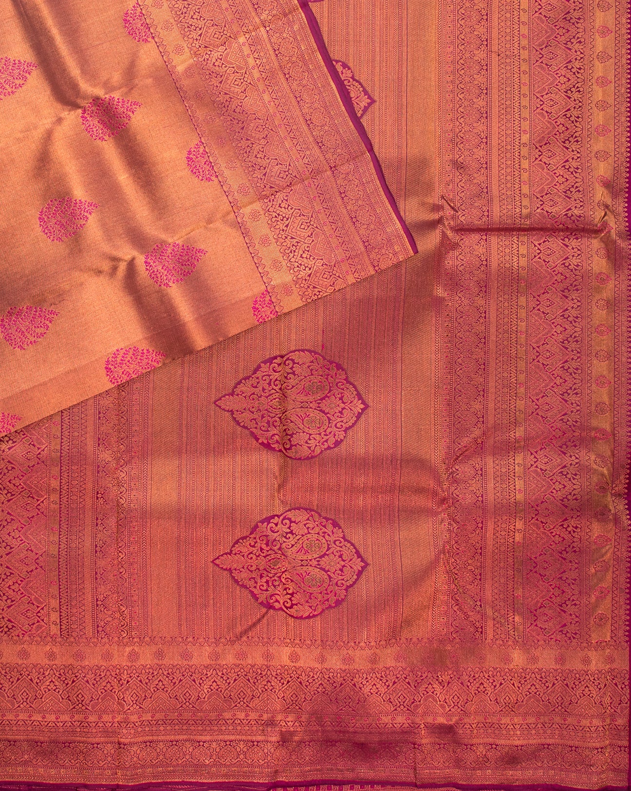 Mulberry Wine Kanchipuram Saree - swayamvara silks