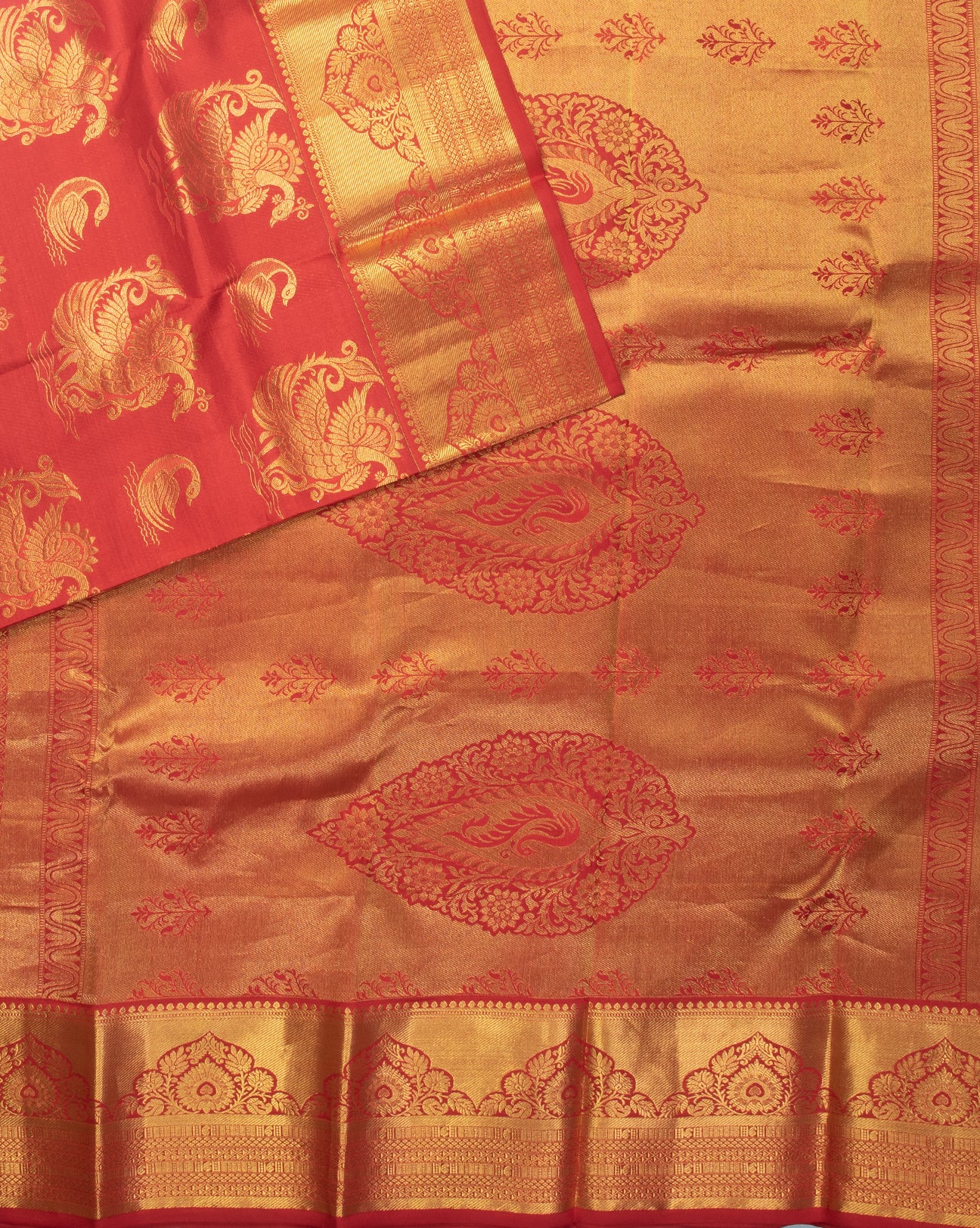 Reddish Maroon wedding saree - swayamvara silks