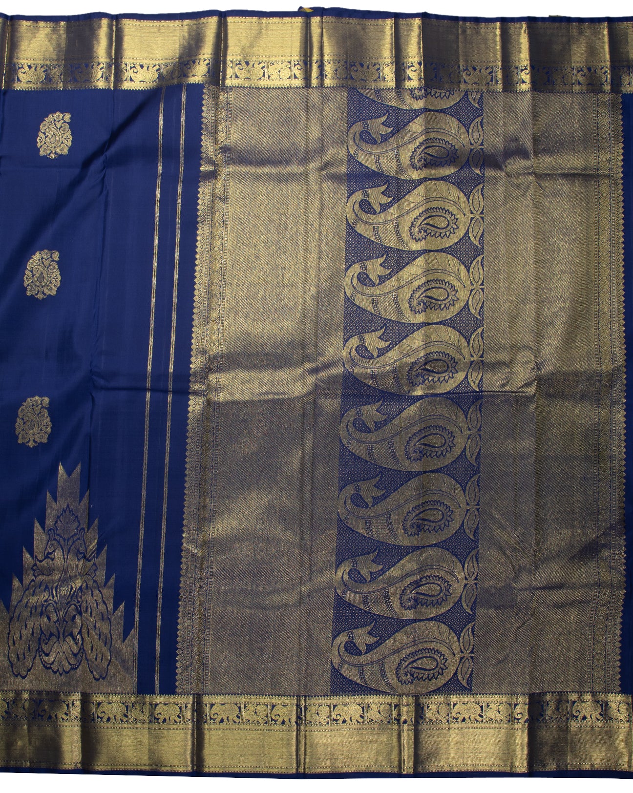 Ink Blue Kanchipuram Saree - swayamvara silks