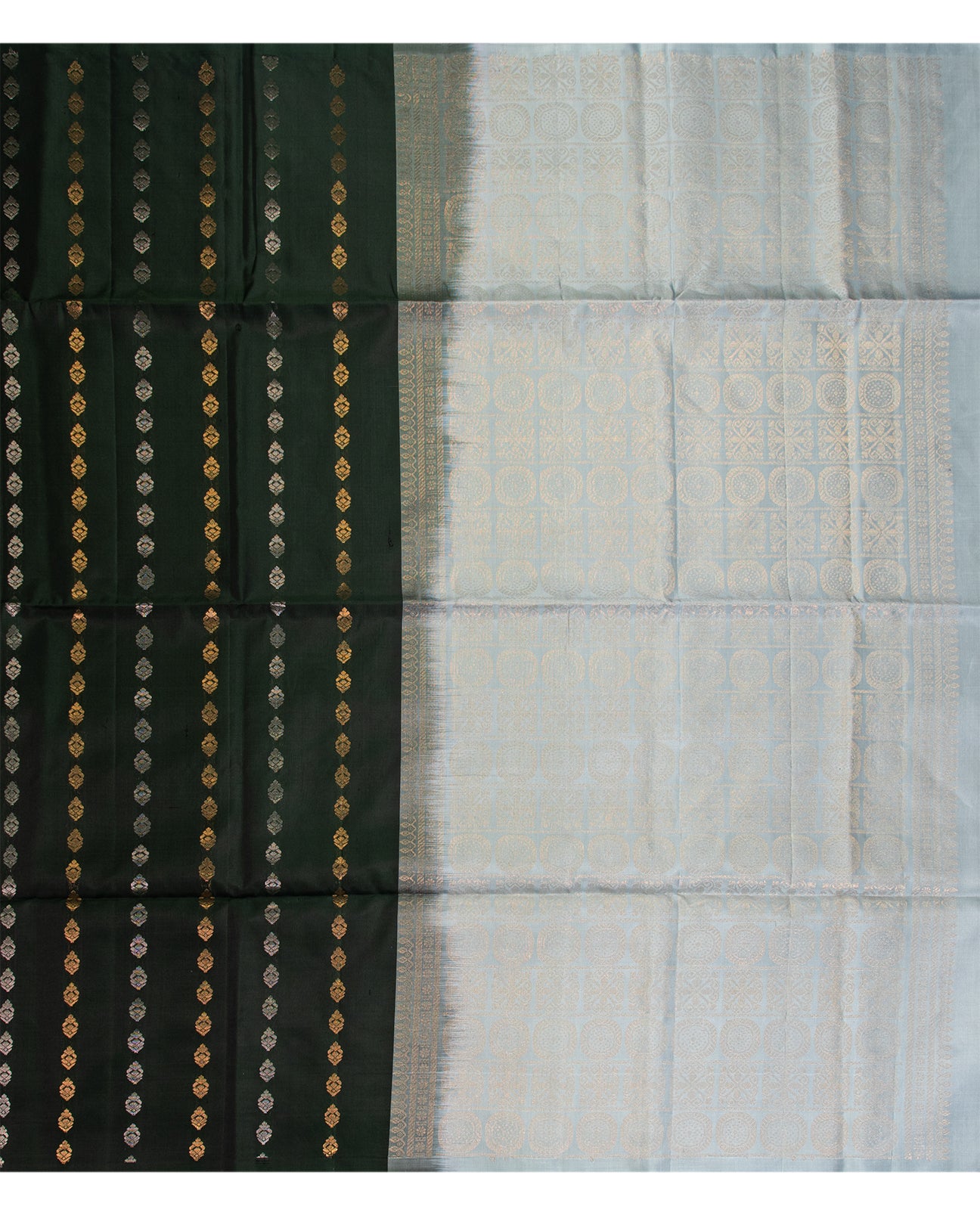 Bottle Green Kanchipuram Saree - swayamvara silks