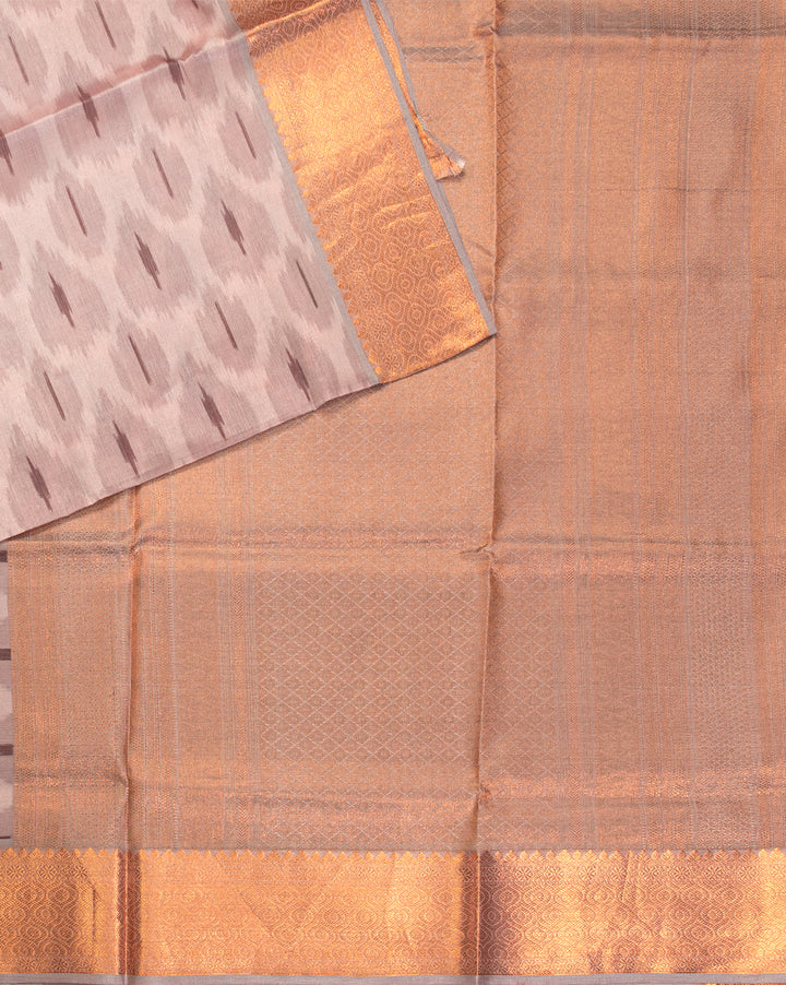 Rose Gold Pocham Pally Silk Saree - swayamvara silks