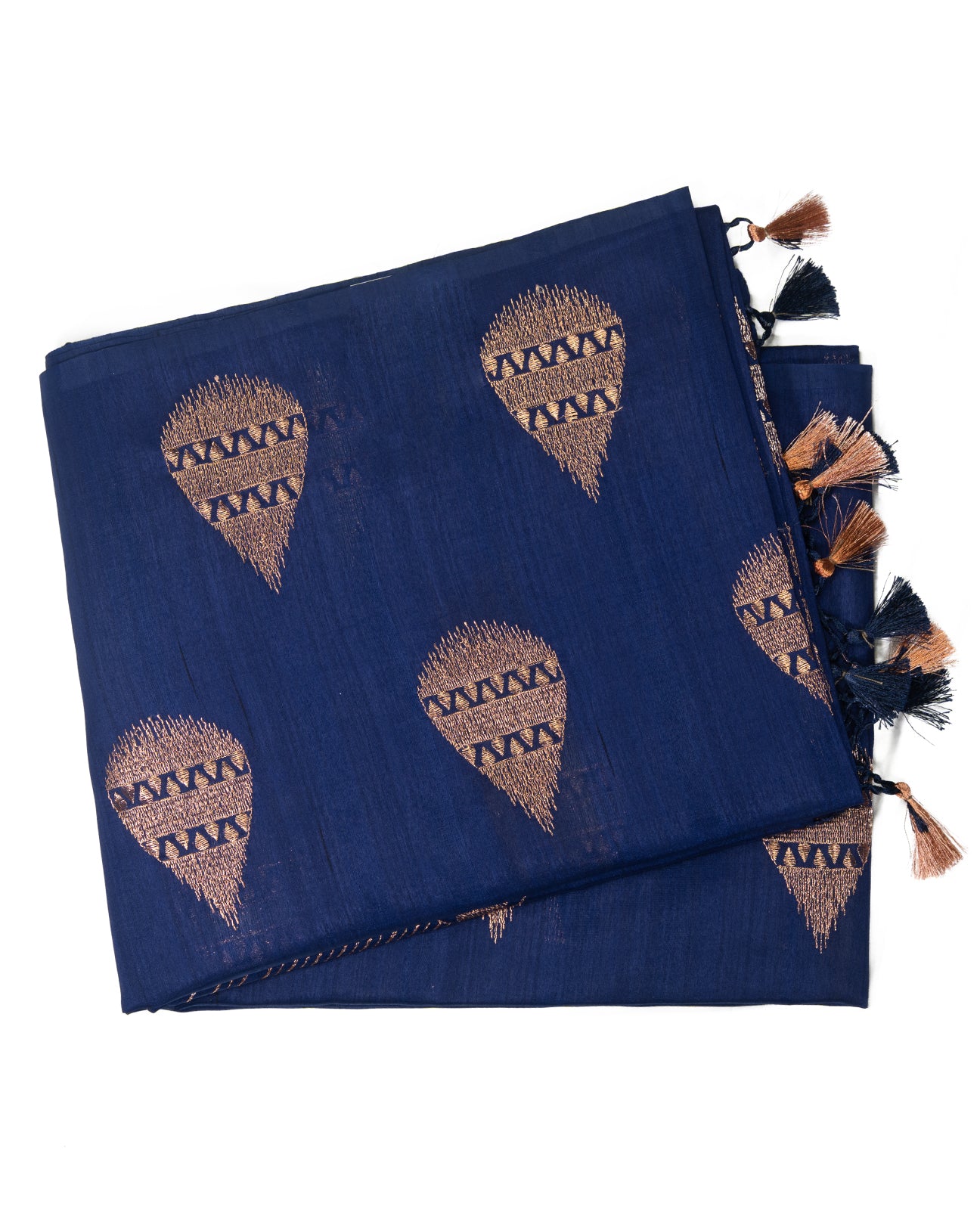 Navy Blue Semi Tusser Saree - swayamvara silks