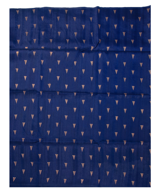Navy Blue Semi Tusser Saree - swayamvara silks