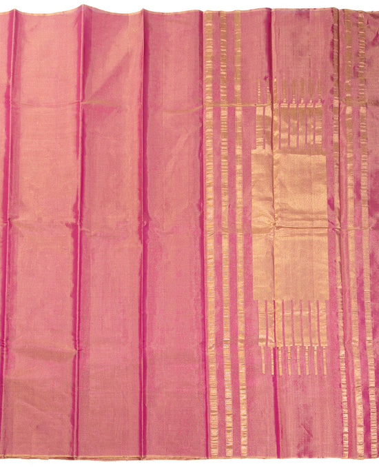 Golden Pink Tissue Saree - swayamvara silks