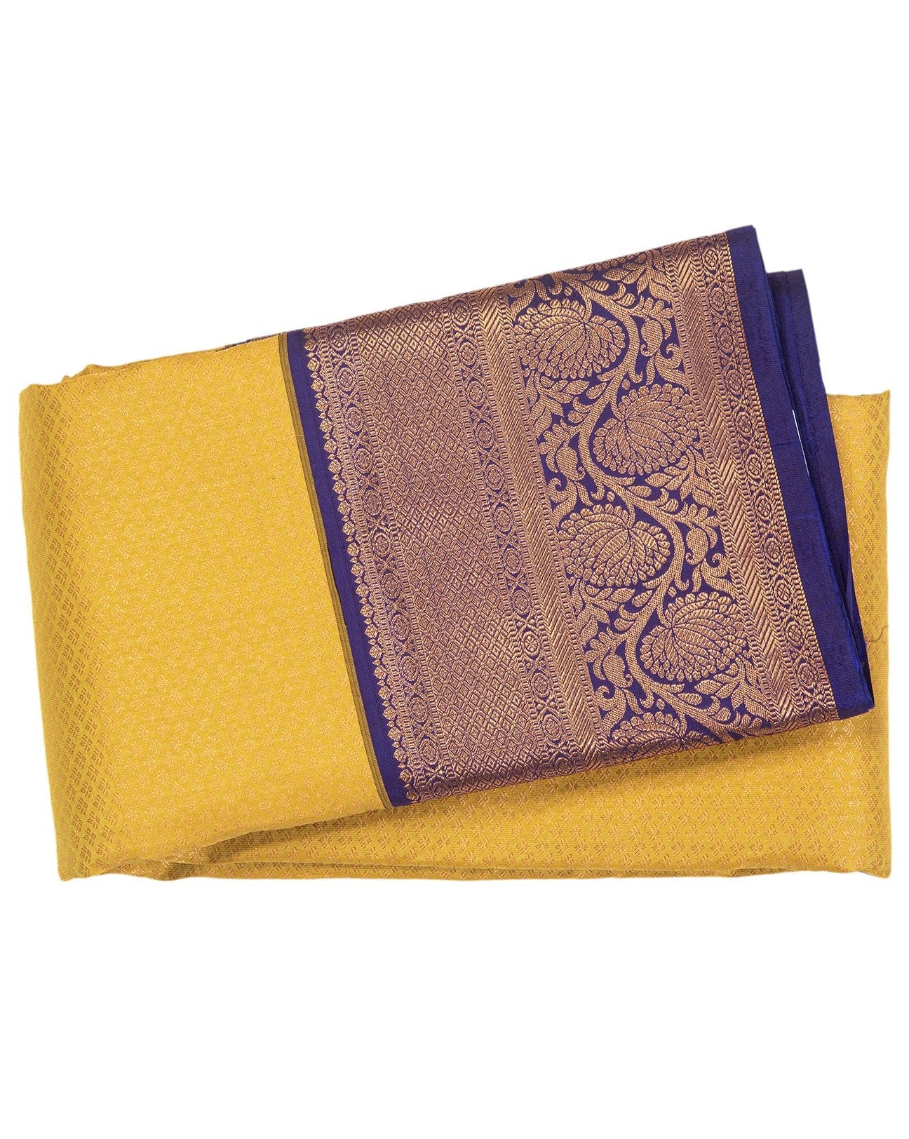 Dusky Yellow Kanchipuram Saree - swayamvara silks