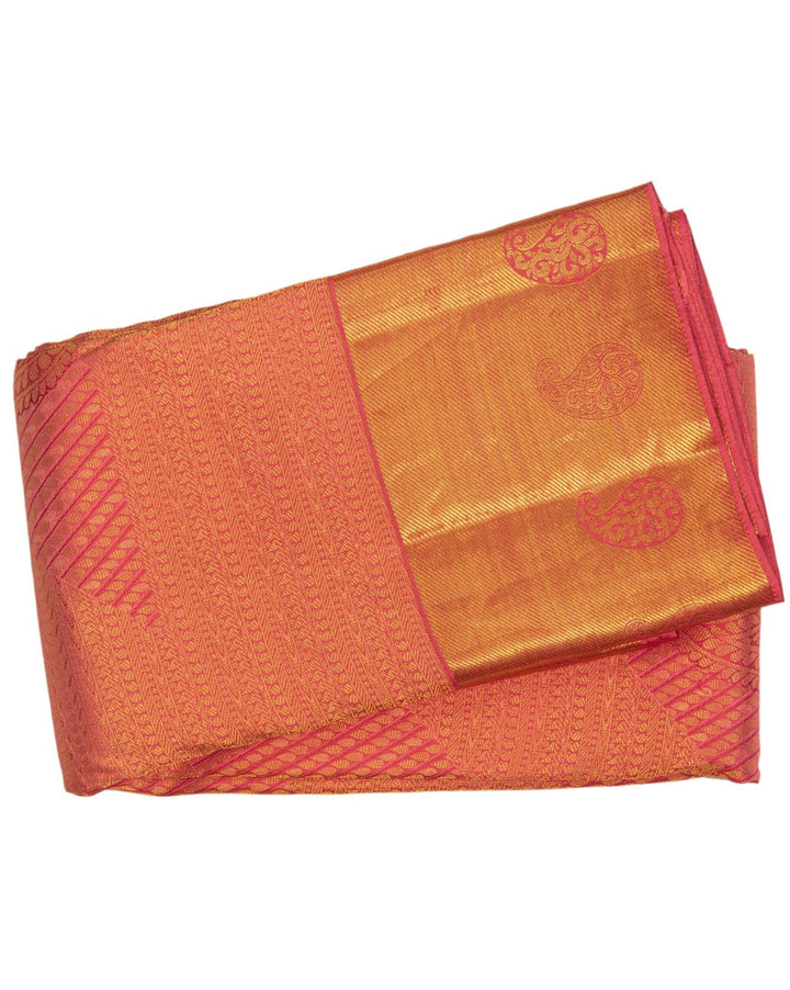 Mustard Pink Wedding Saree - swayamvara silks