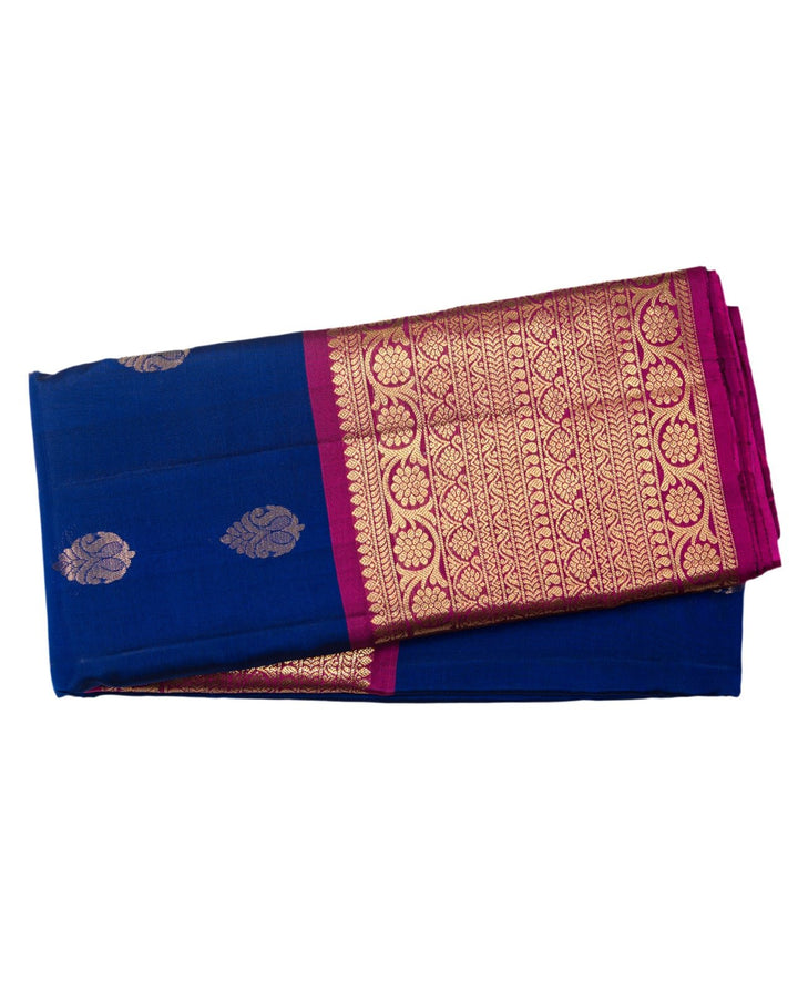 Royal Blue Kancheepuram saree - swayamvara silks