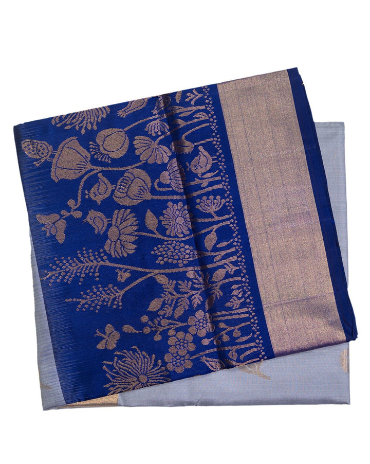 Steel Grey Kancheepuram Saree - swayamvara silks