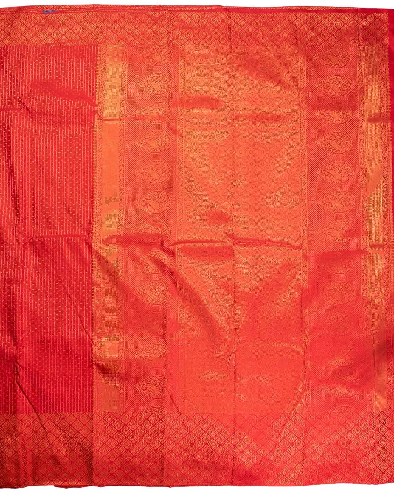 Scarlet Red Wedding Saree - swayamvara silks