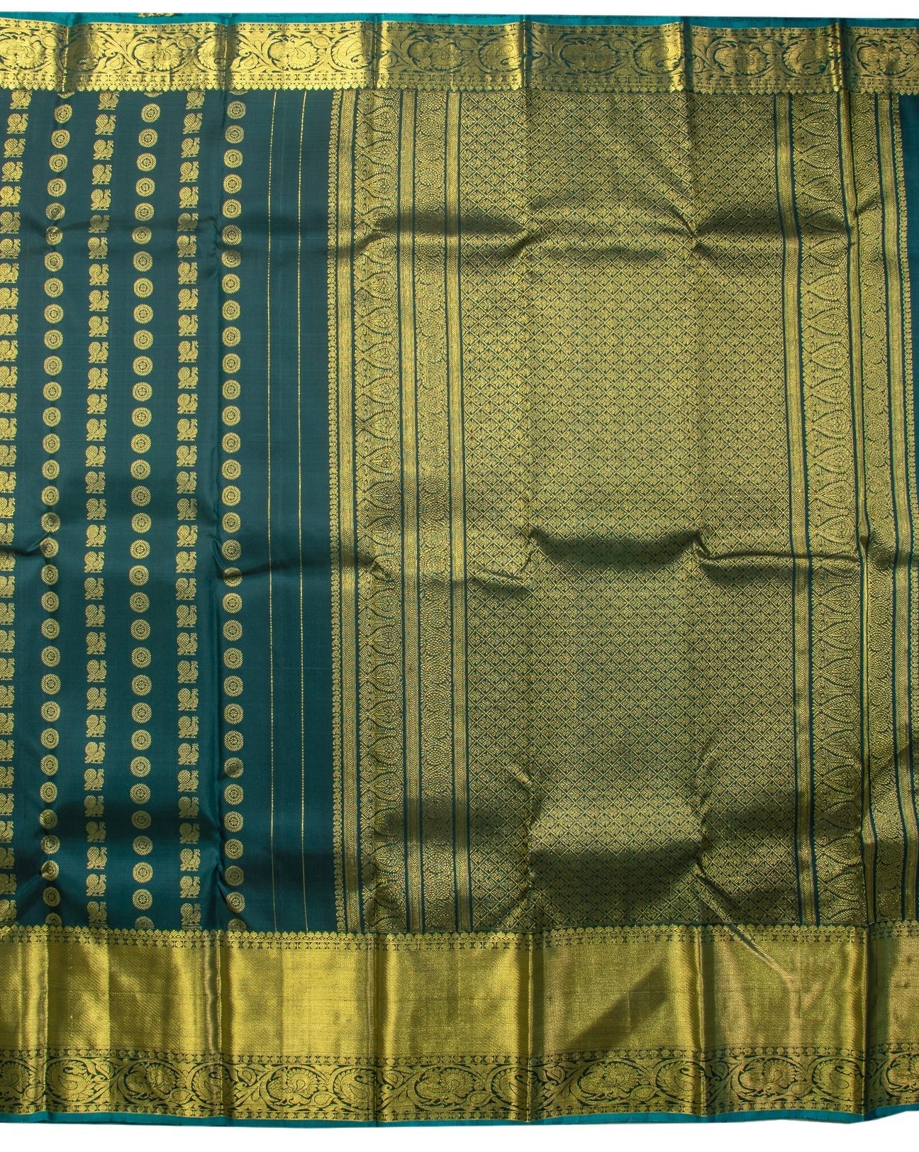 Bottle Green Kanchipuram Saree - swayamvara silks