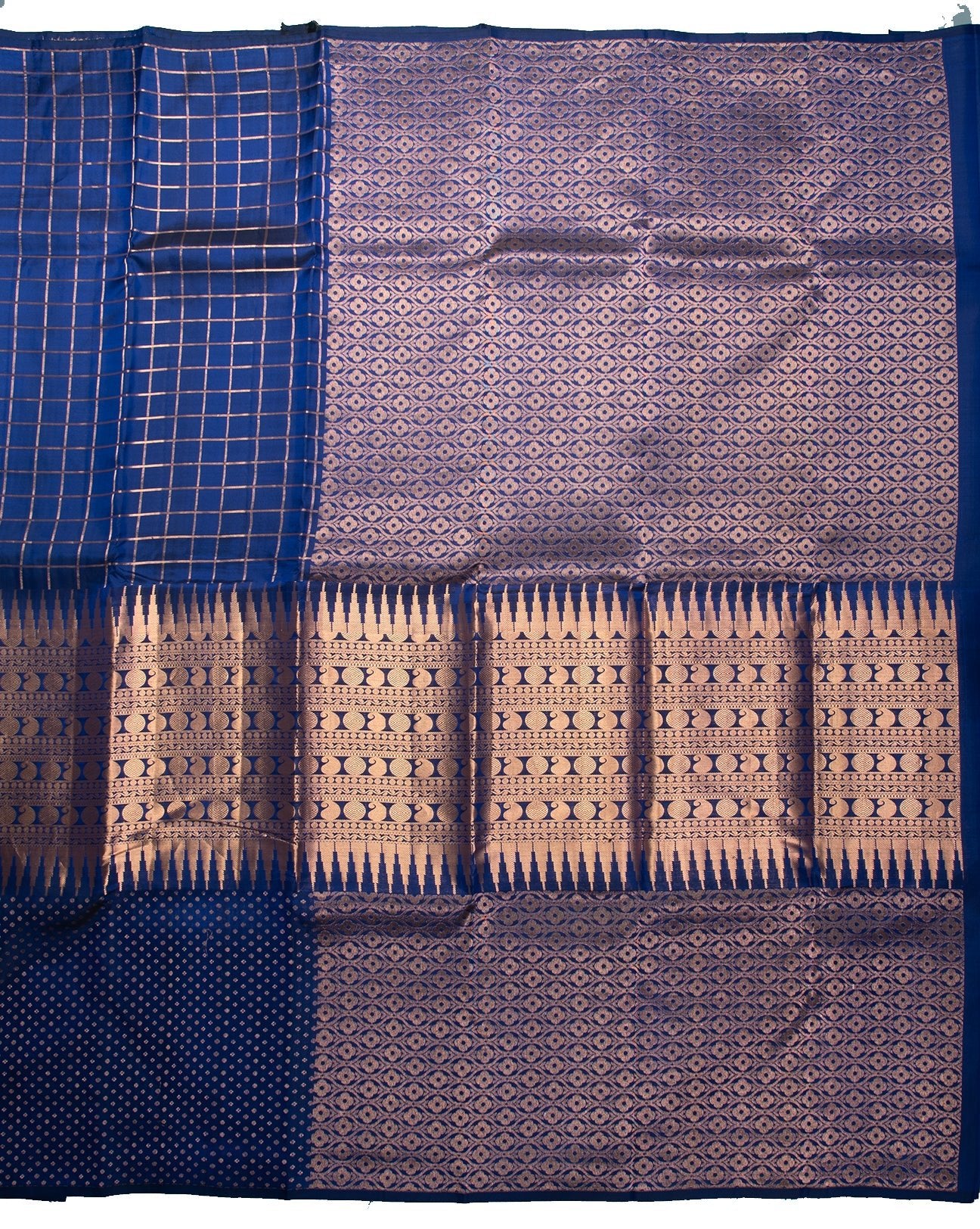 Royal Blue Kancheepuram Saree - swayamvara silks