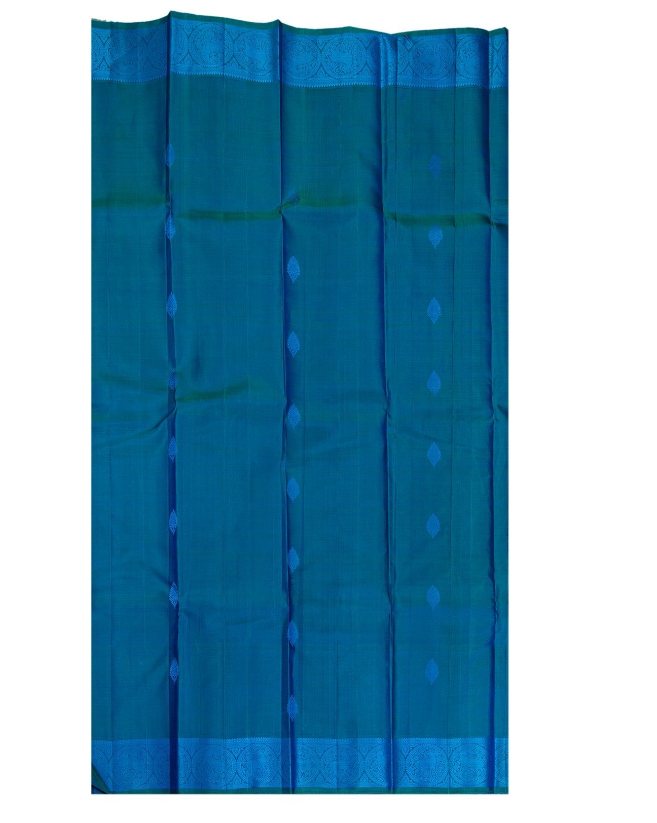 Greenish Blue Kanchipuram Saree - swayamvara silks